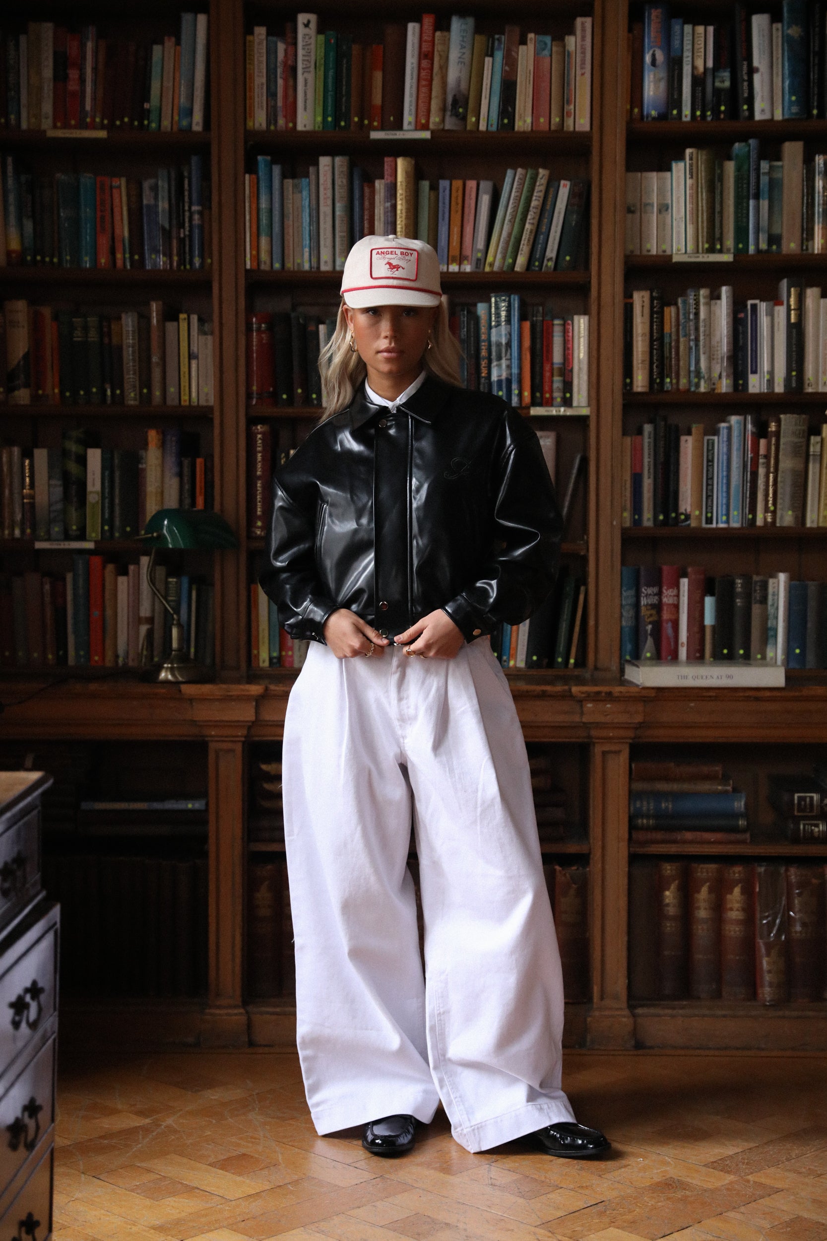 Pre-Order: AB Double Pleated White Denim