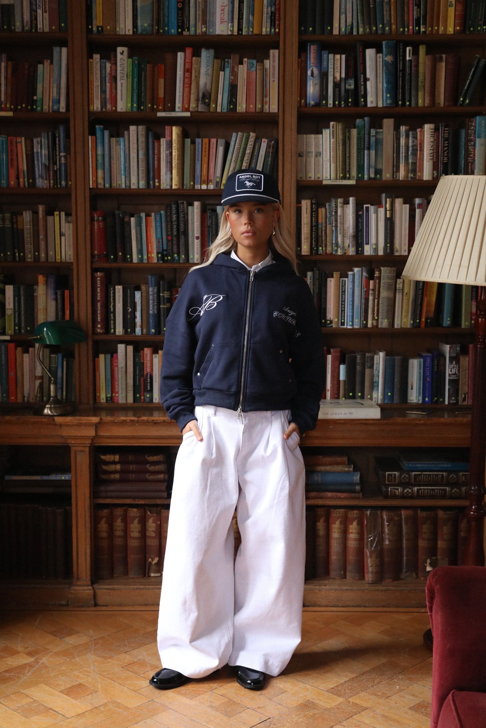 Pre-Order: AB Double Pleated White Denim