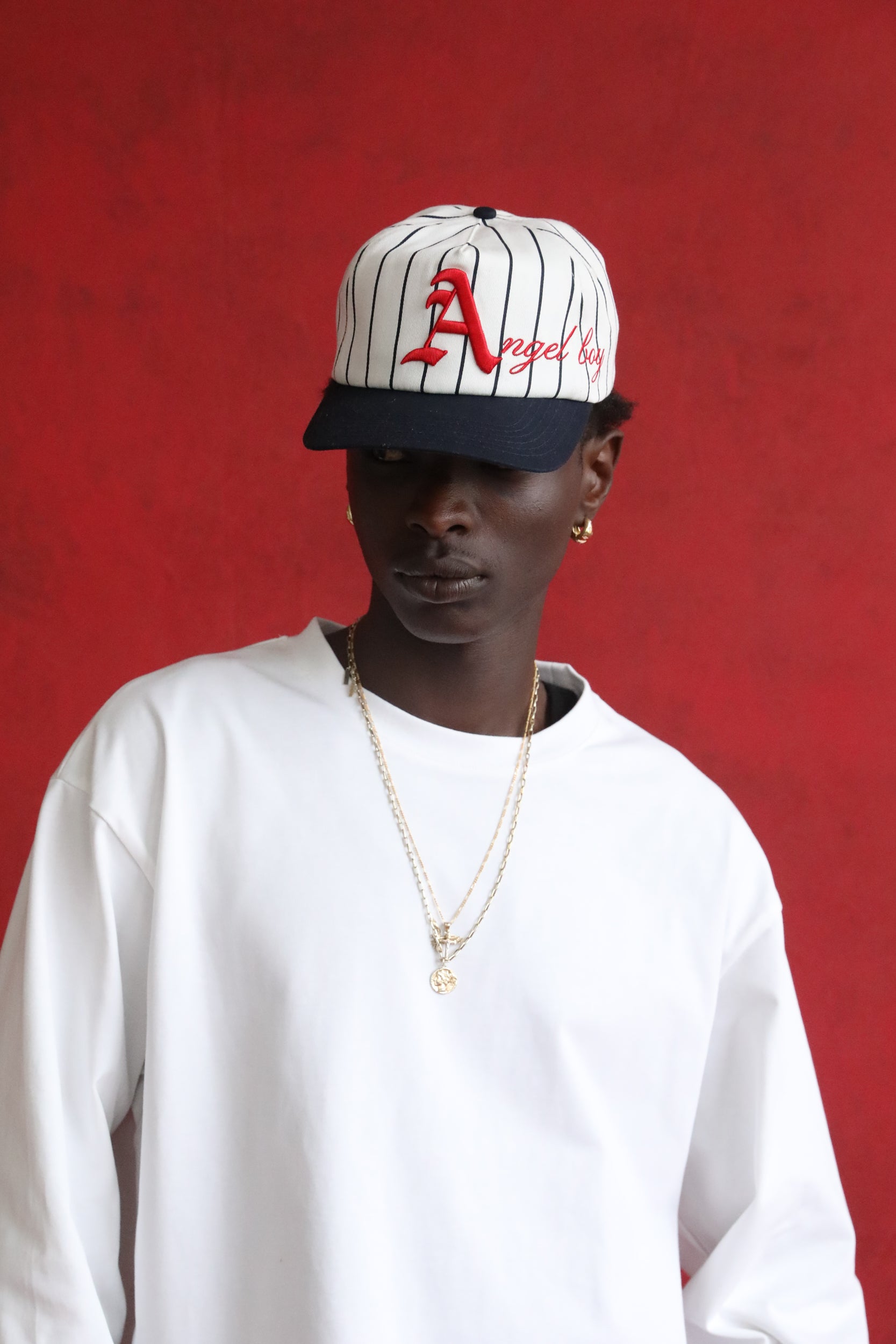 Pinstripe Script Hat