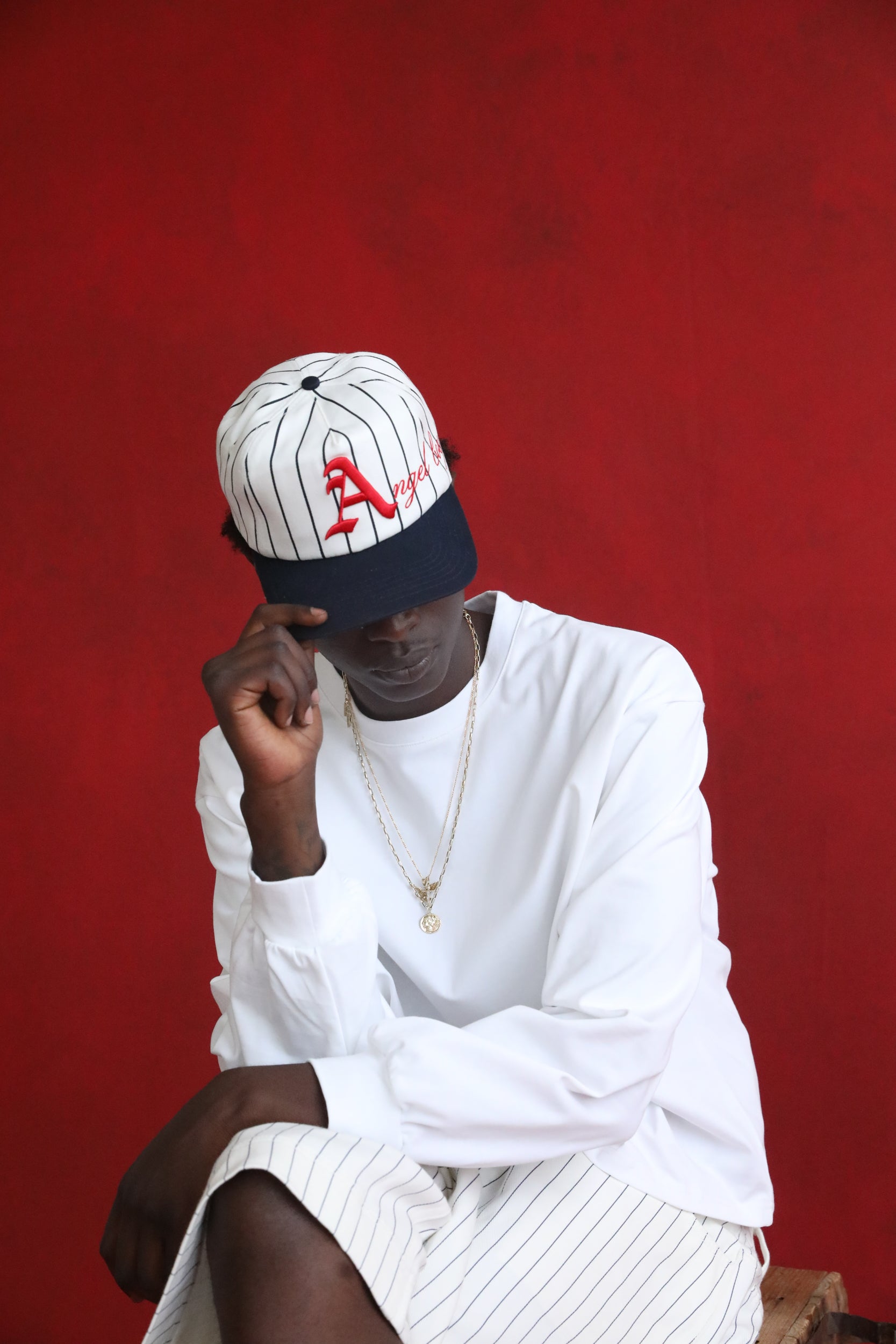 Pinstripe Script Hat