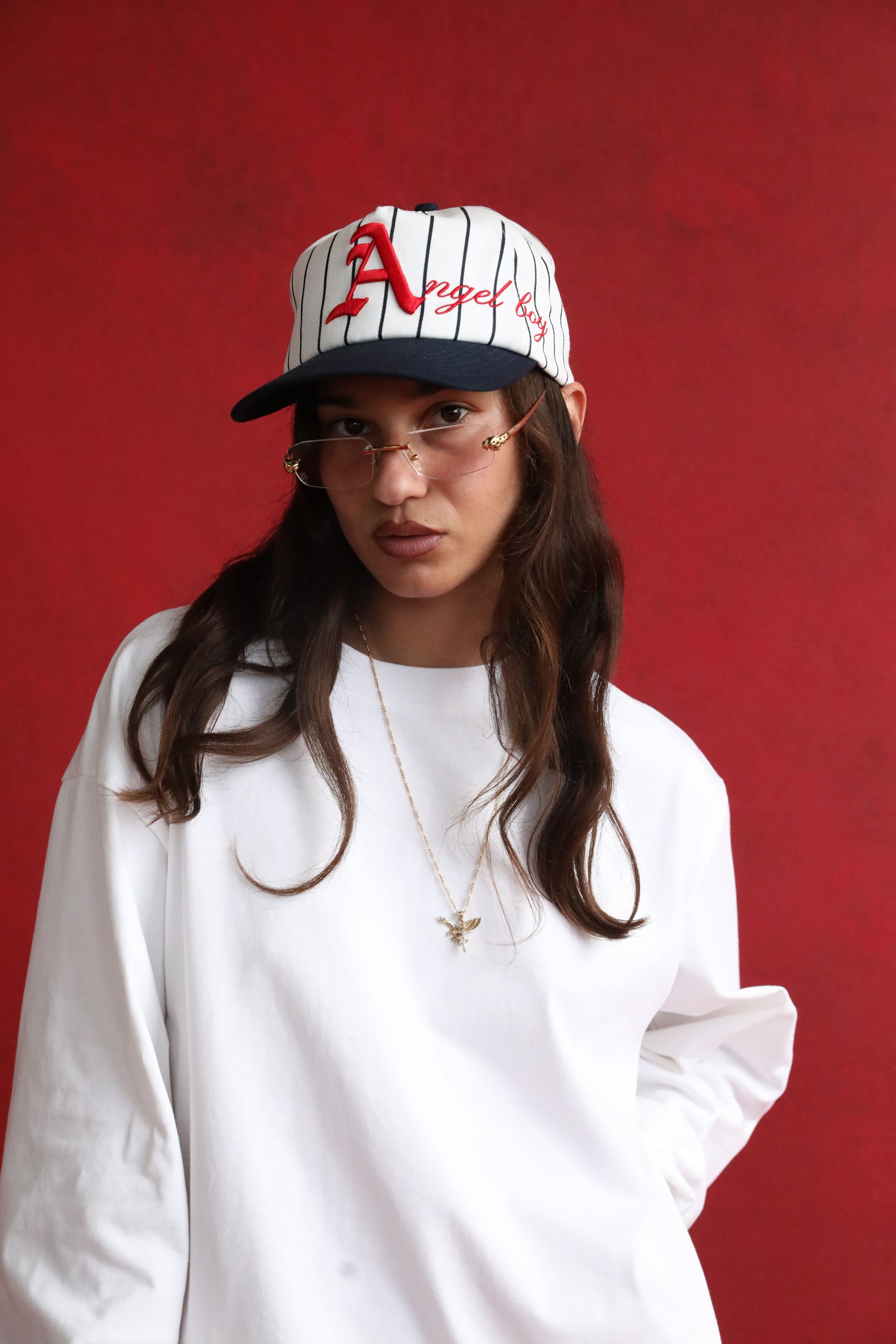 Pinstripe Script Hat