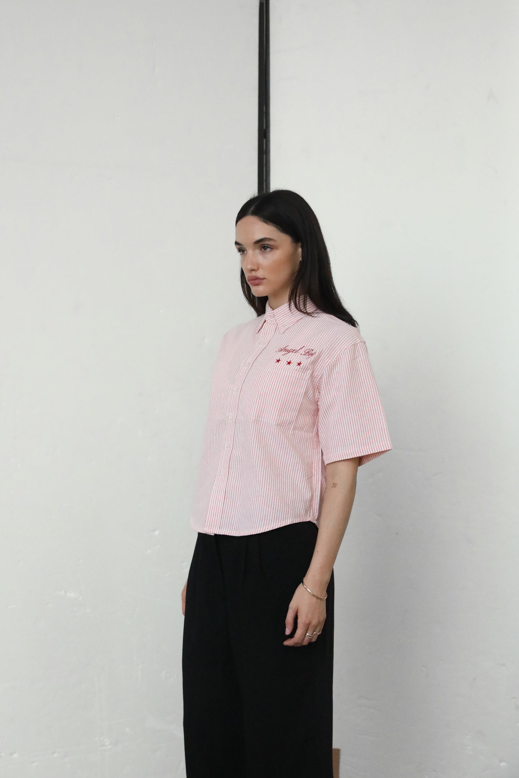 Angel Boy Red Pinstripe Shirt