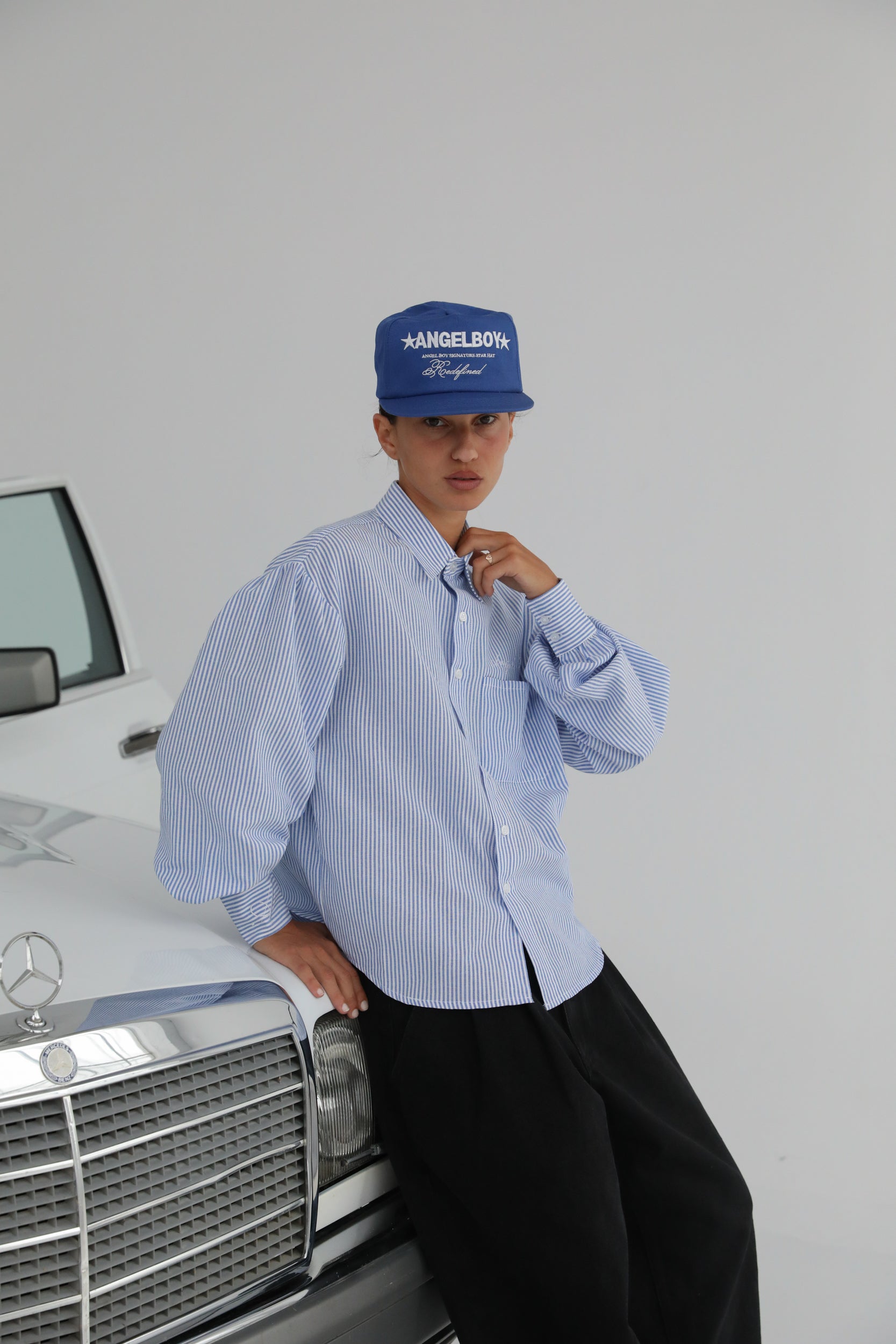 Pinstripe Long Sleeve Button Up