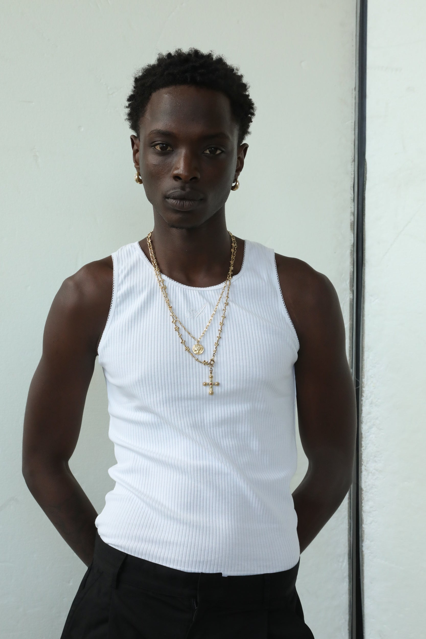 Signature White Singlet