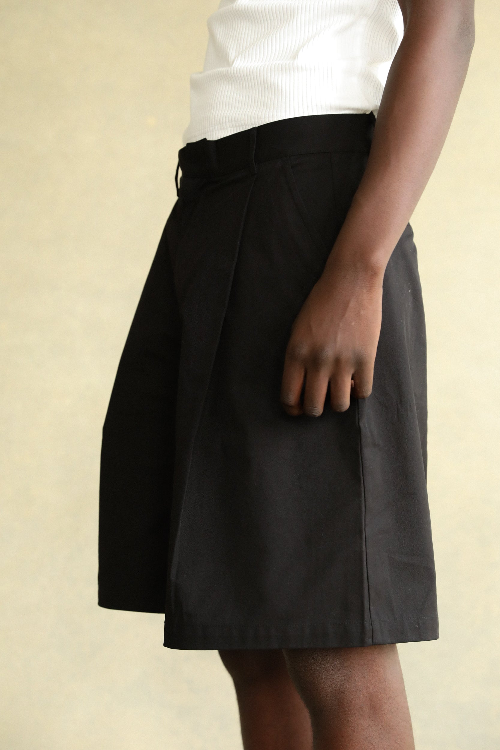 Black Pleated Shorts