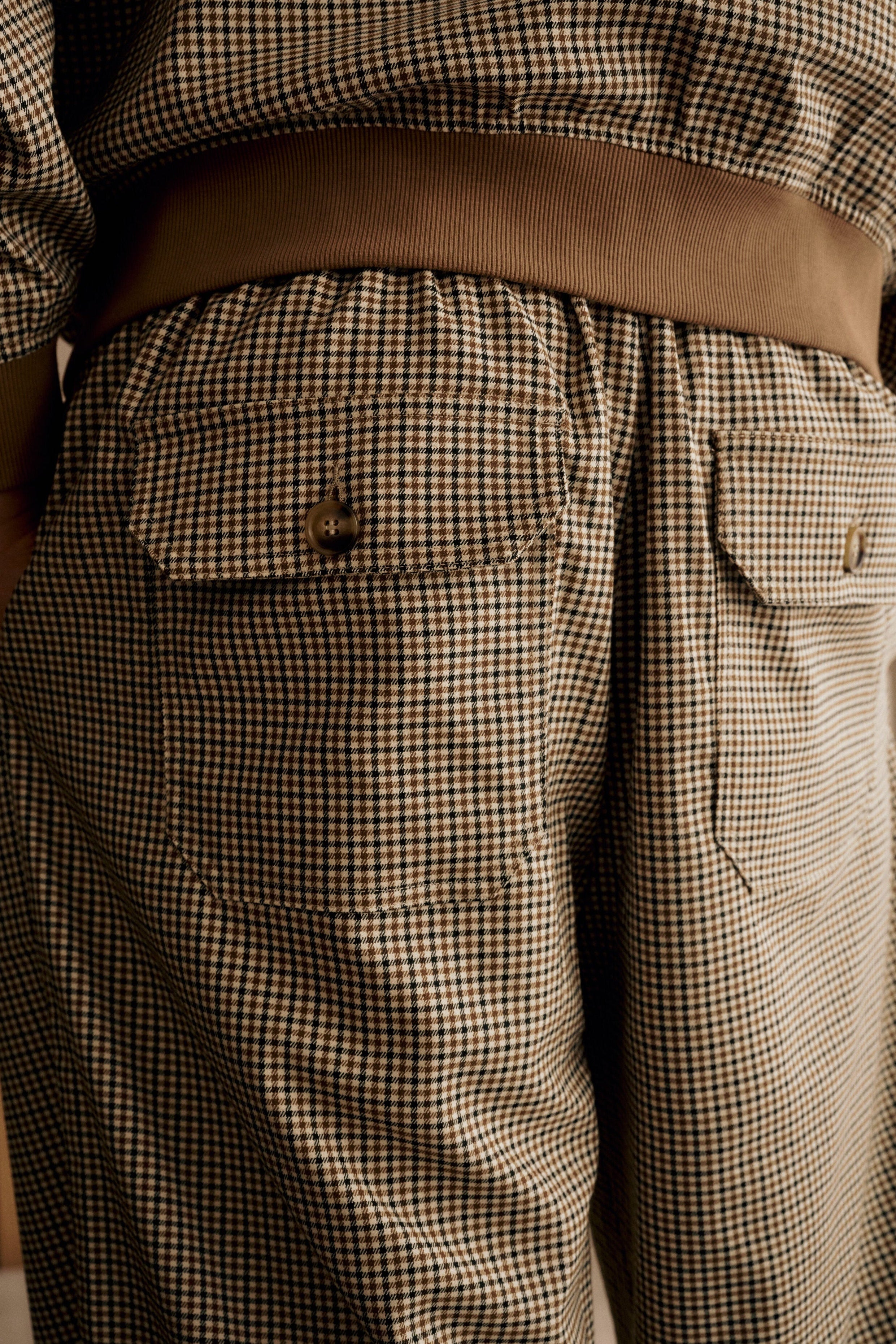 Houndstooth Pleated Pants