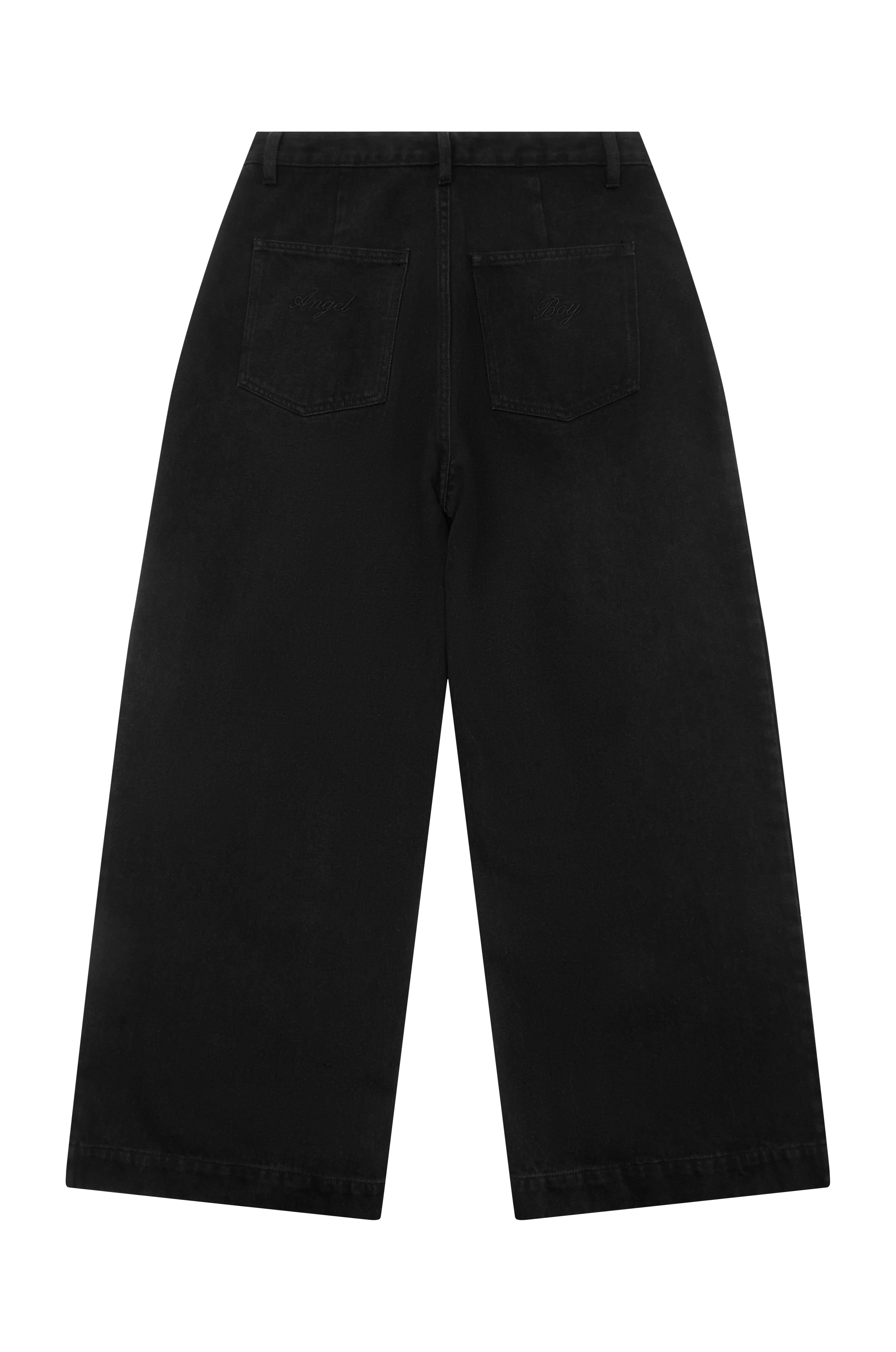 Pre-Order: AB Double Pleated Black Denim