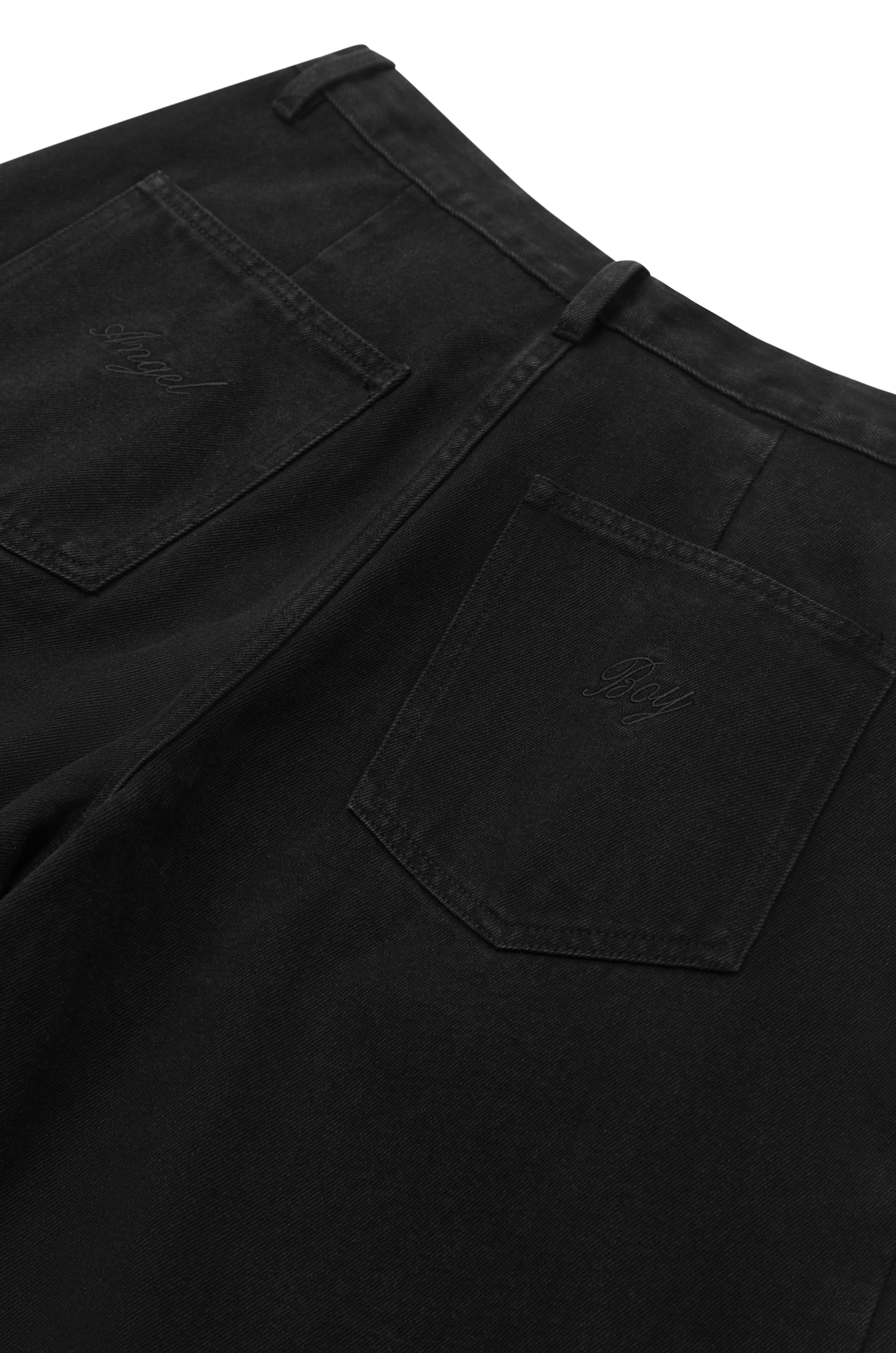 Pre-Order: AB Double Pleated Black Denim