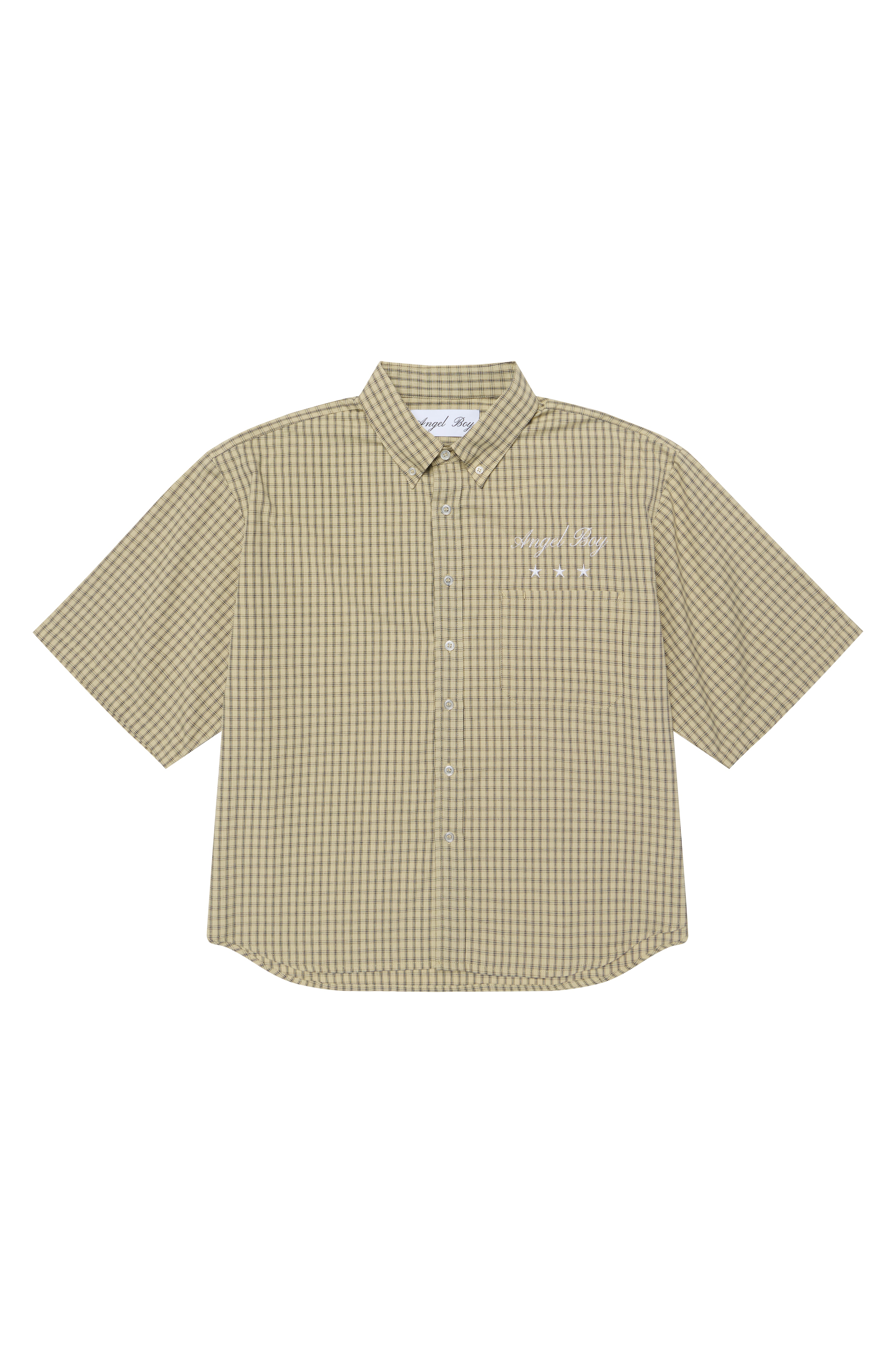 Angel Boy Beige Checkered Shirt