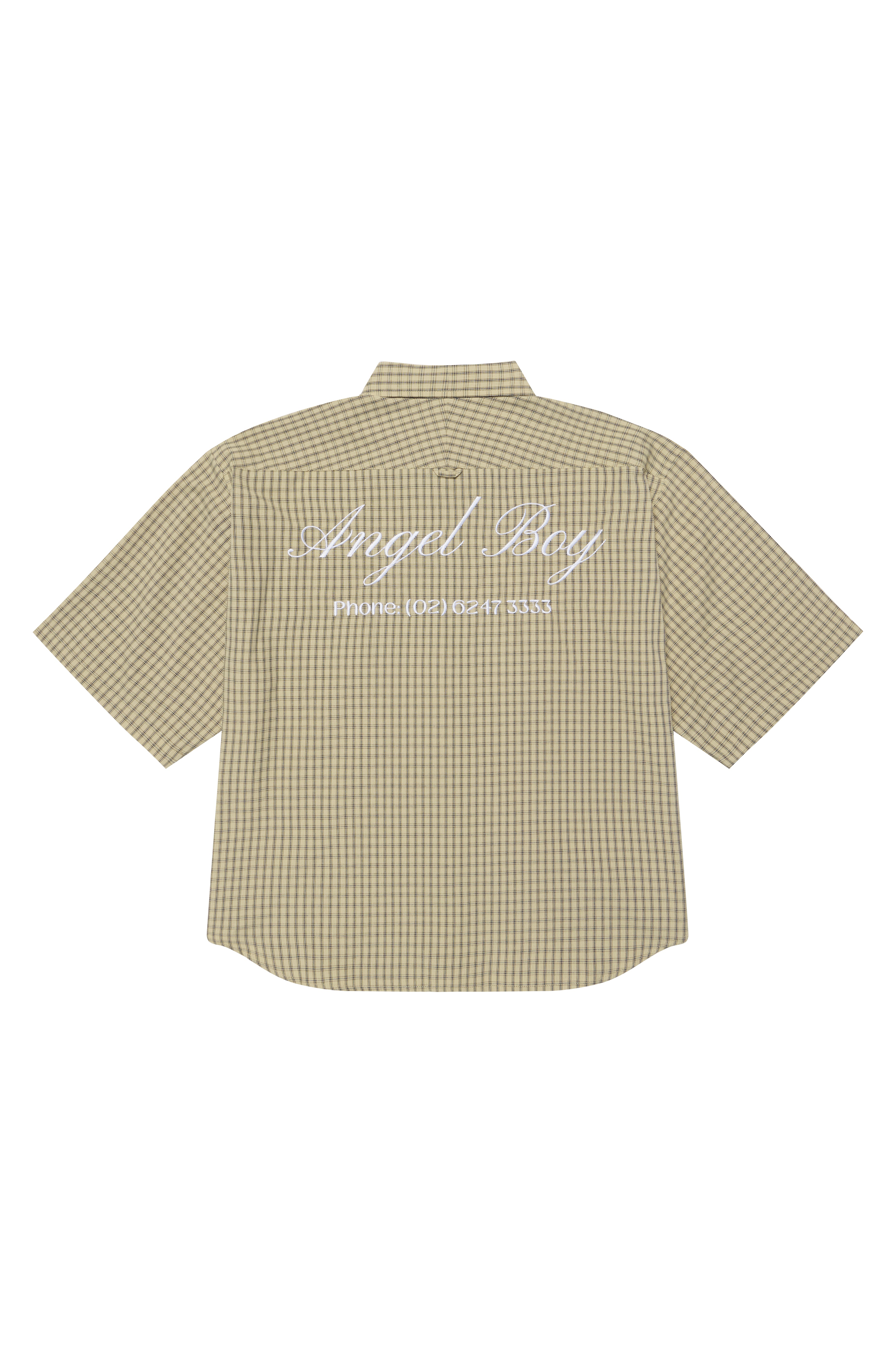 Angel Boy Beige Checkered Shirt