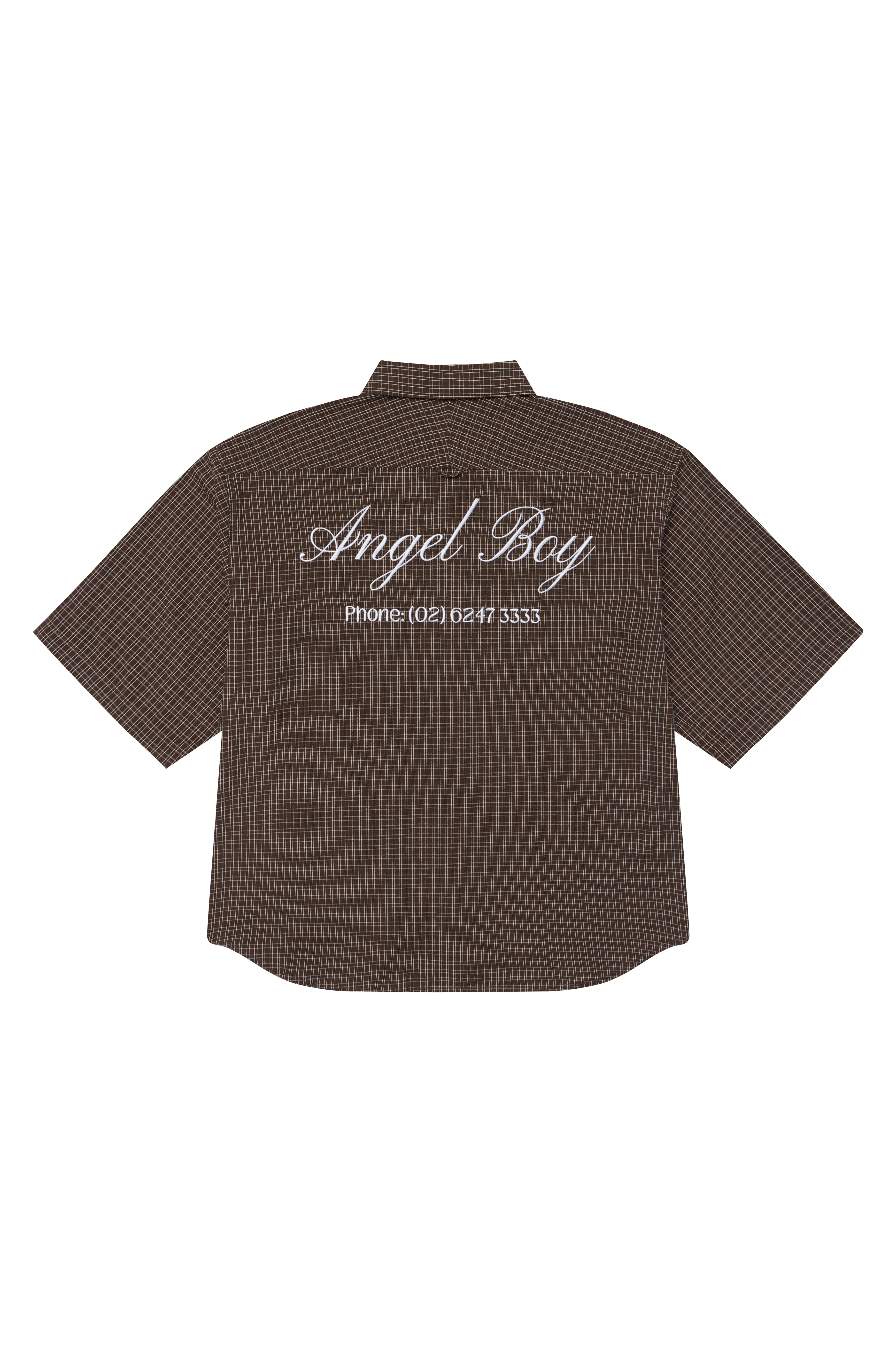 Angel Boy Brown Checkered Shirt