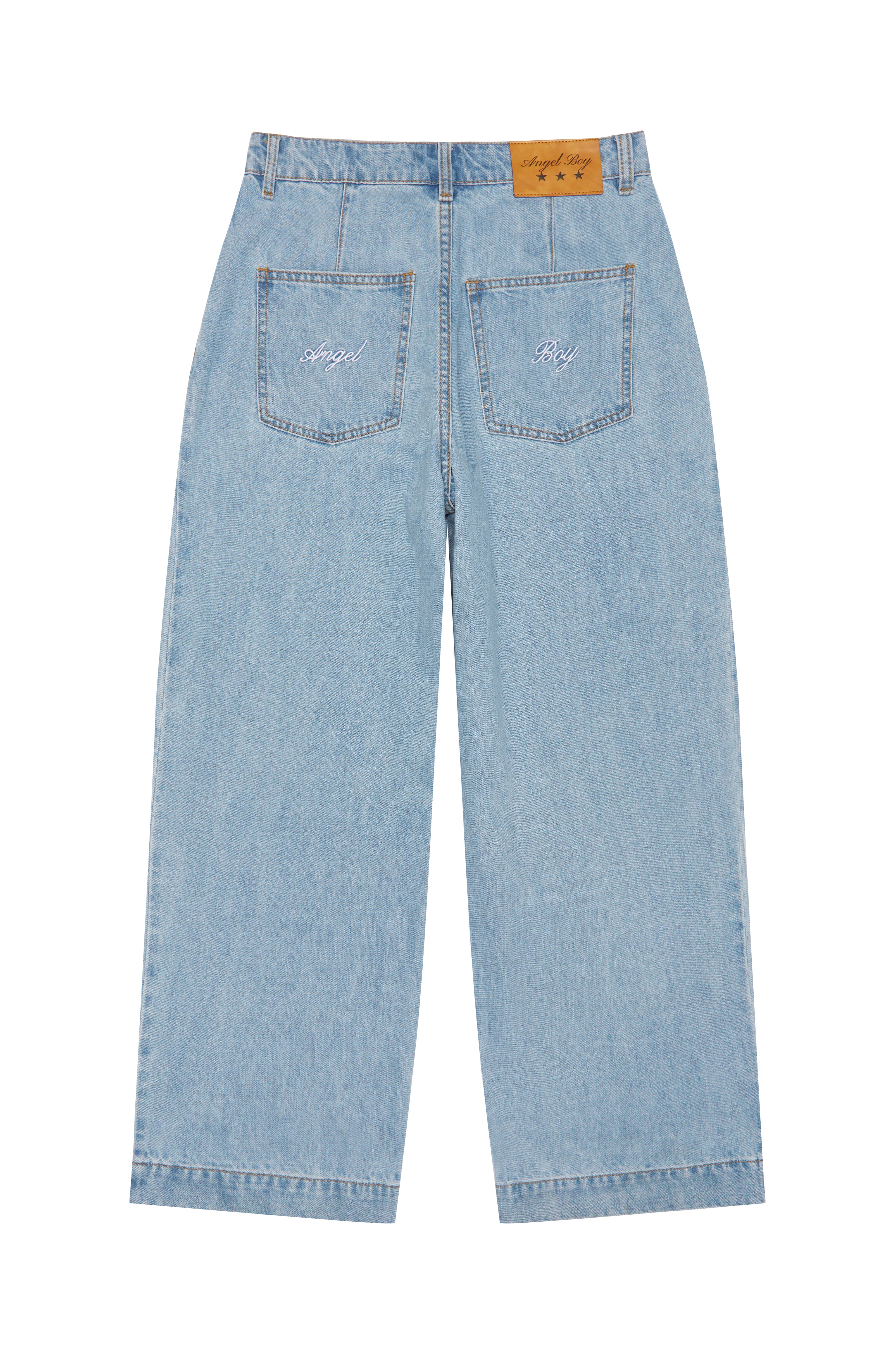 Double Pleated Light Blue Denim