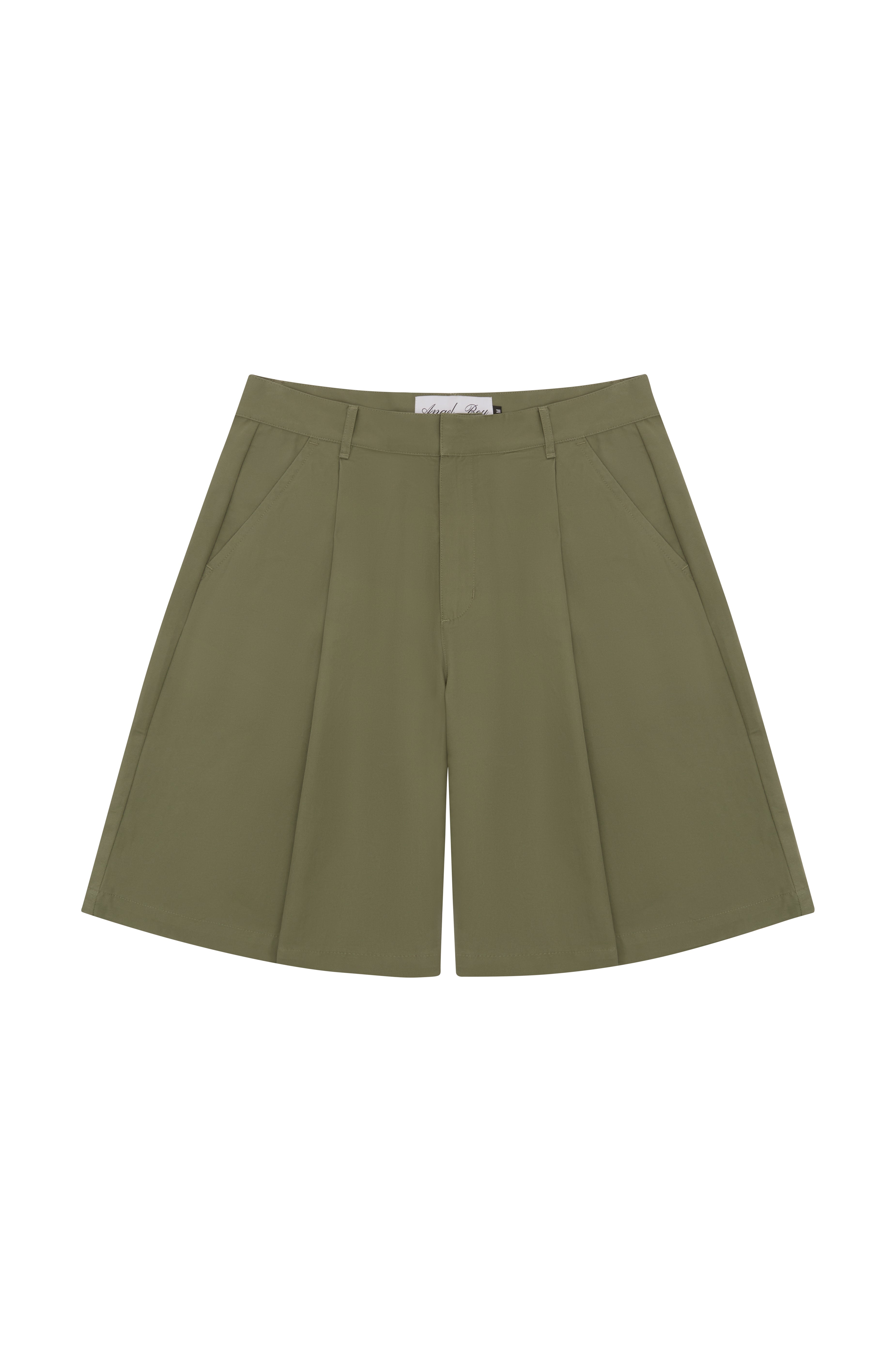 Olive Pleated Shorts