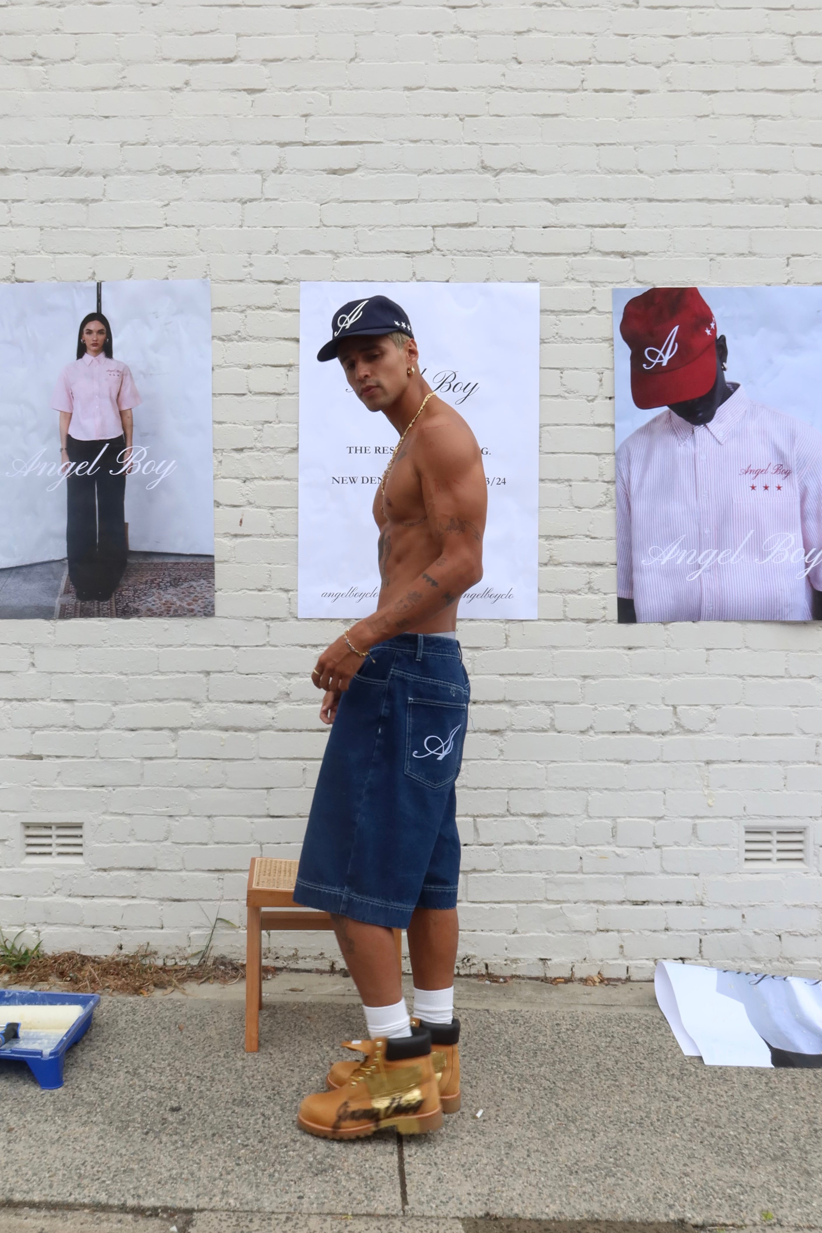 Angel Boy Navy Blue Denim Shorts