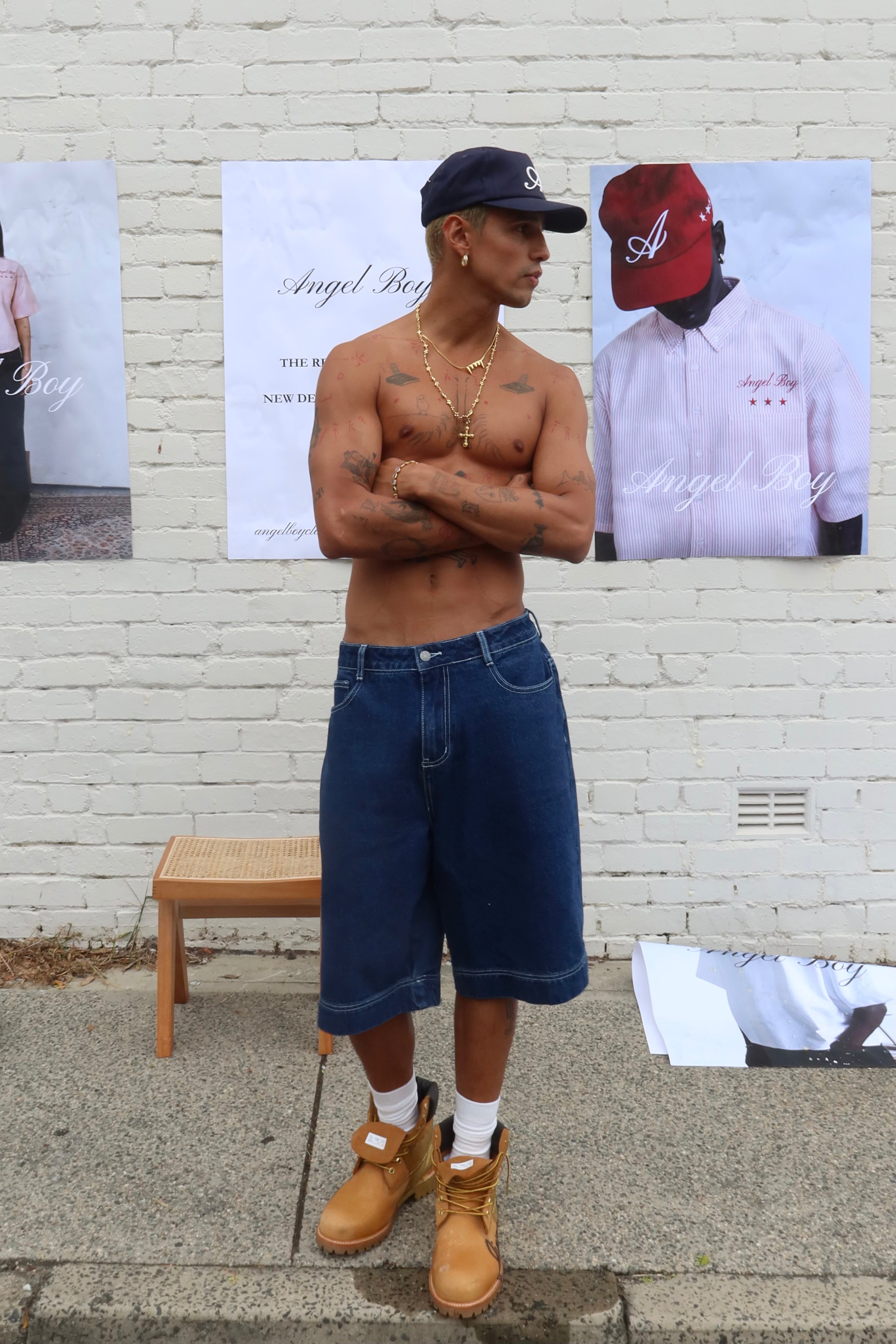 Angel Boy Navy Blue Denim Shorts