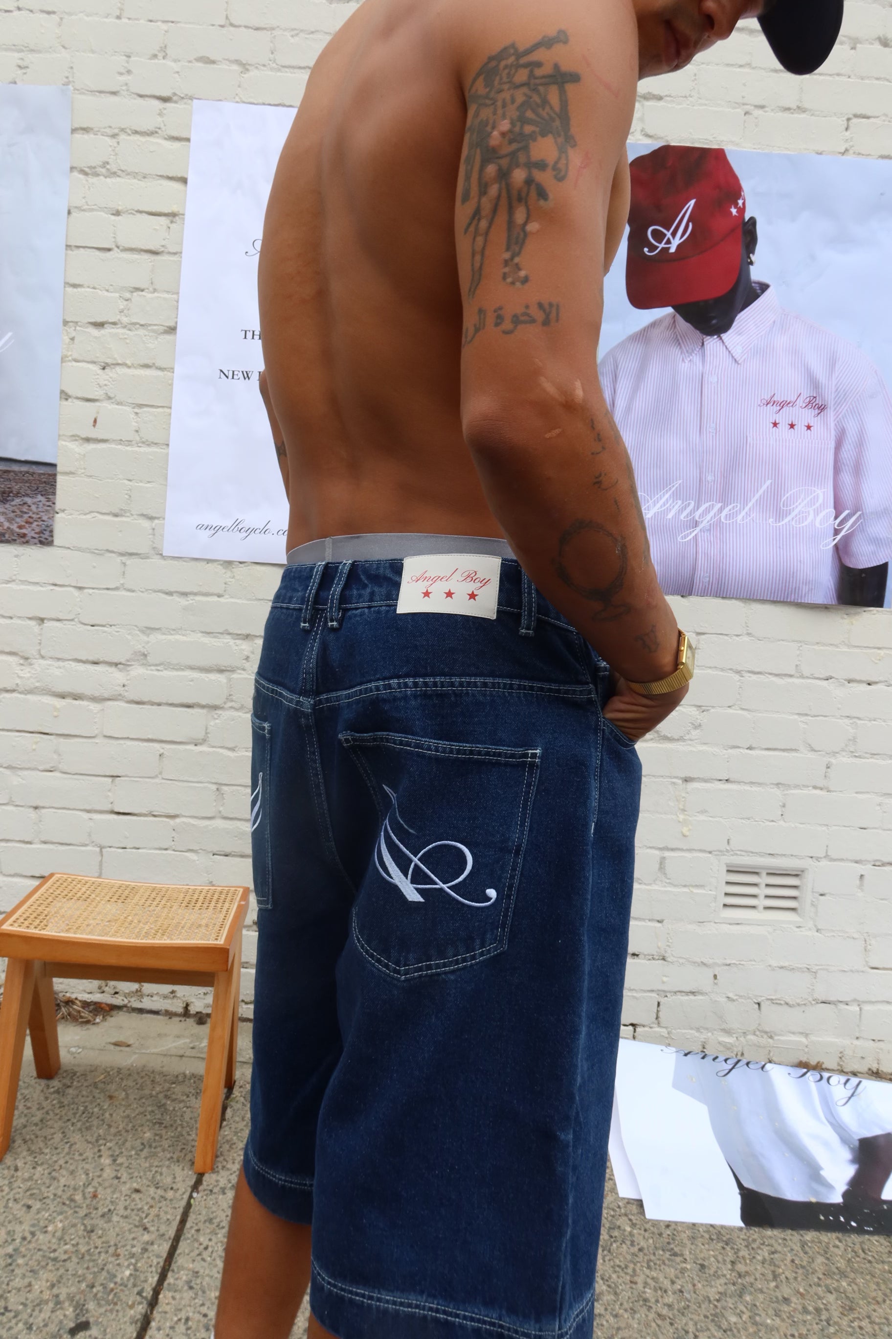 Angel Boy Navy Blue Denim Shorts