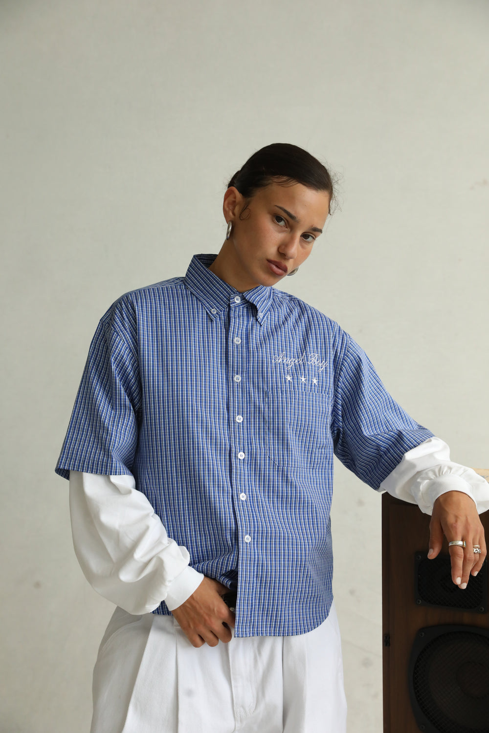 Angel Boy Blue Checkered Shirt