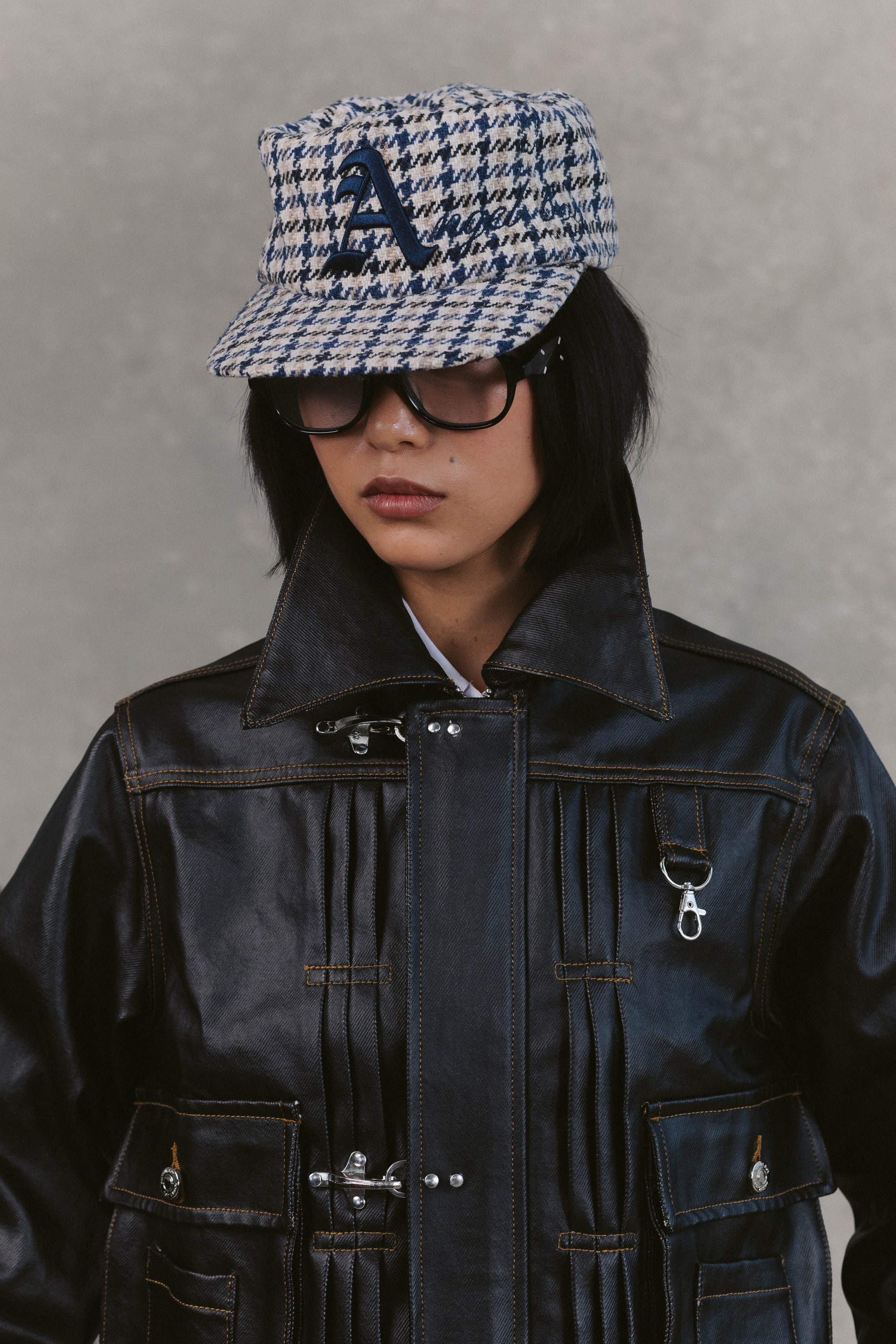 Houndstooth Script Hat