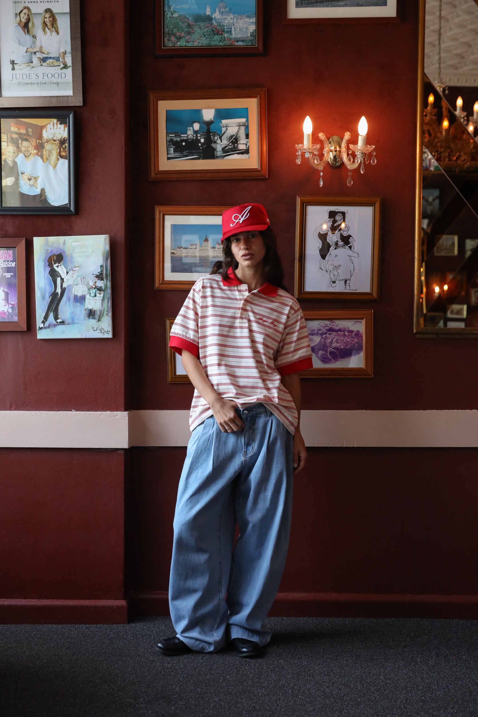 Double Pleated Light Blue Denim