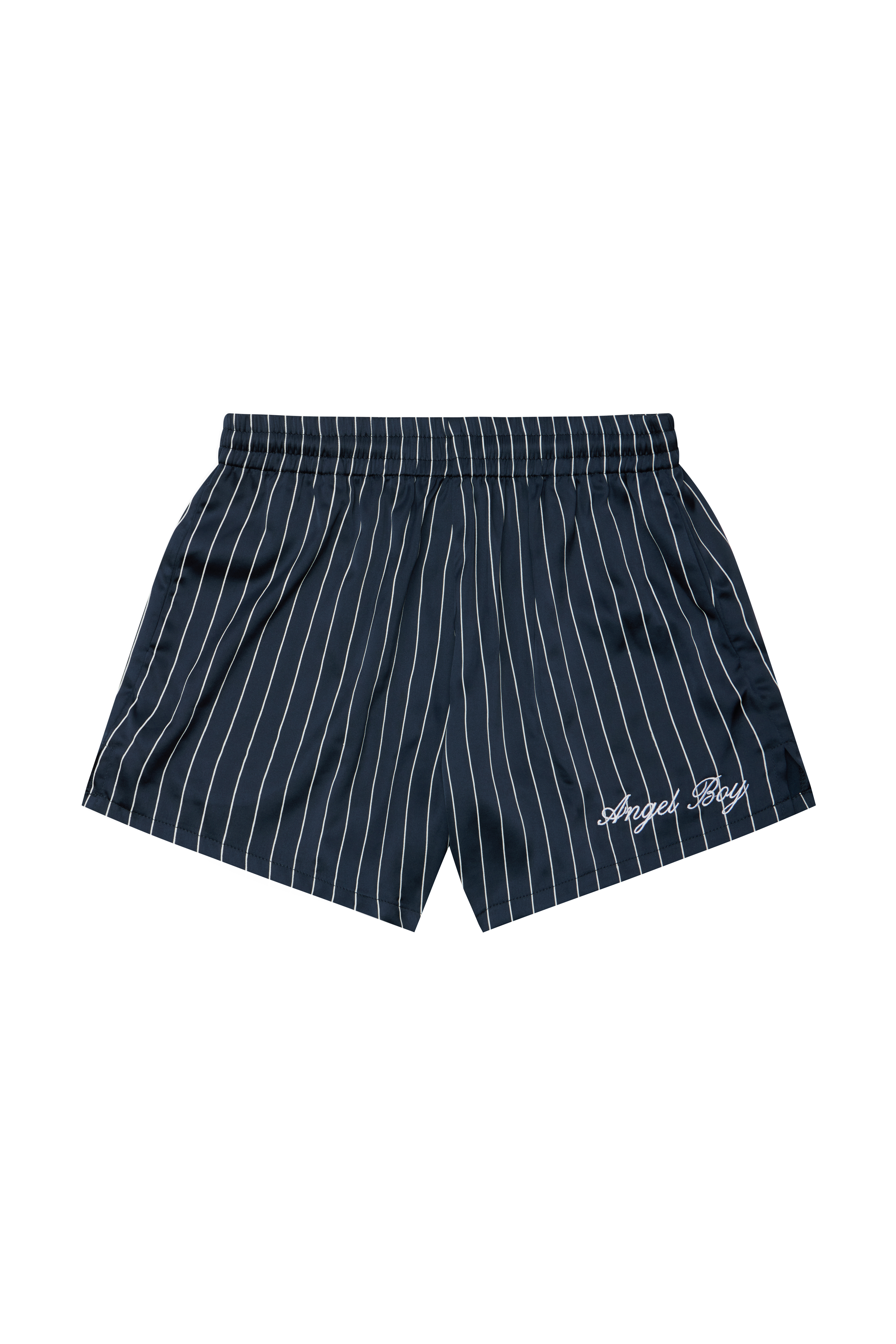 Navy Pinstriped Sport Shorts