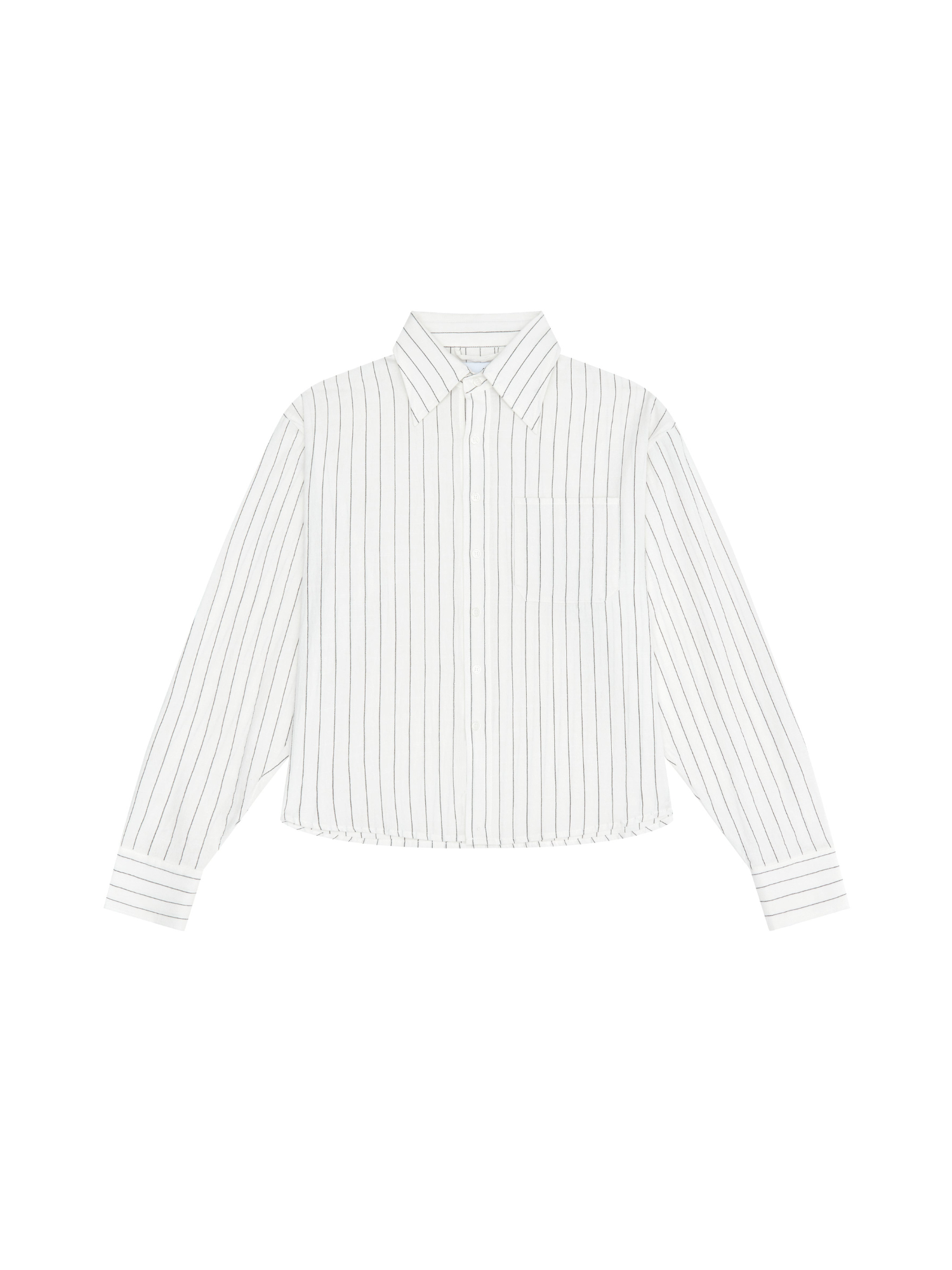 White Pinstriped Long Sleeve Shirt