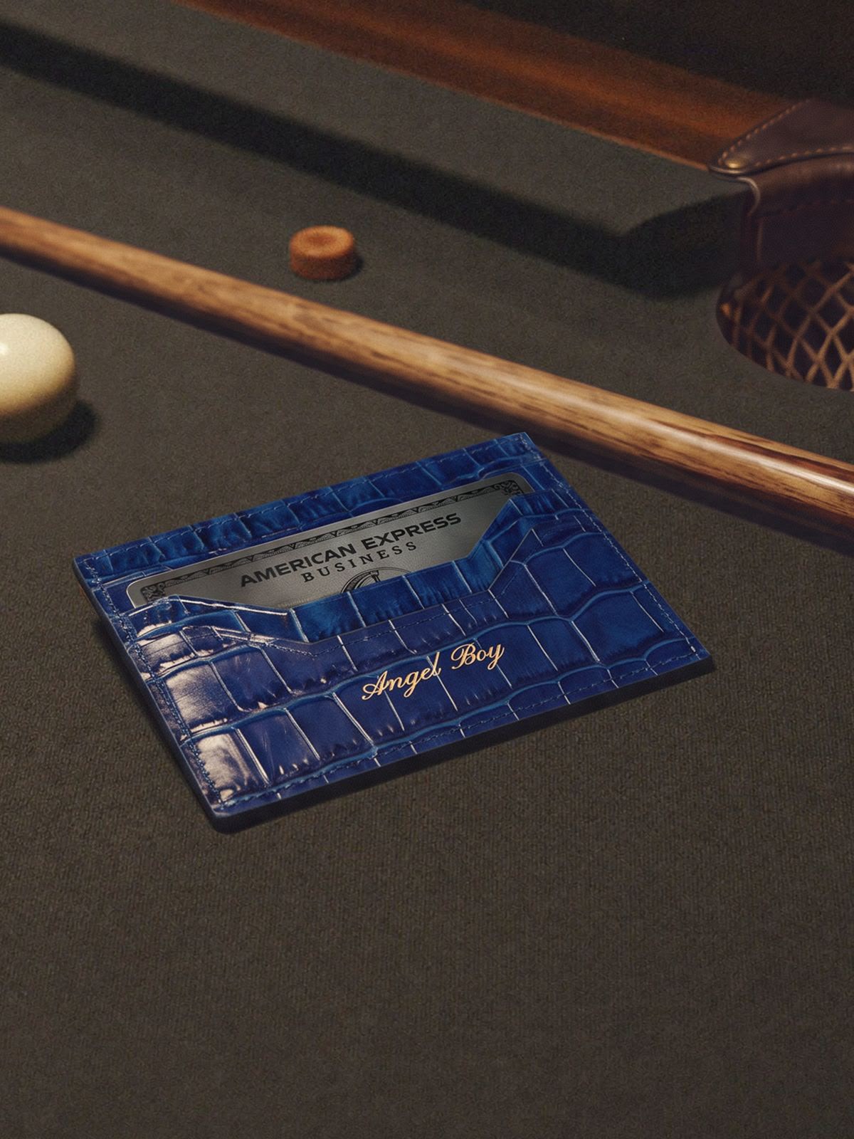 Angel Boy Blue Card Holder