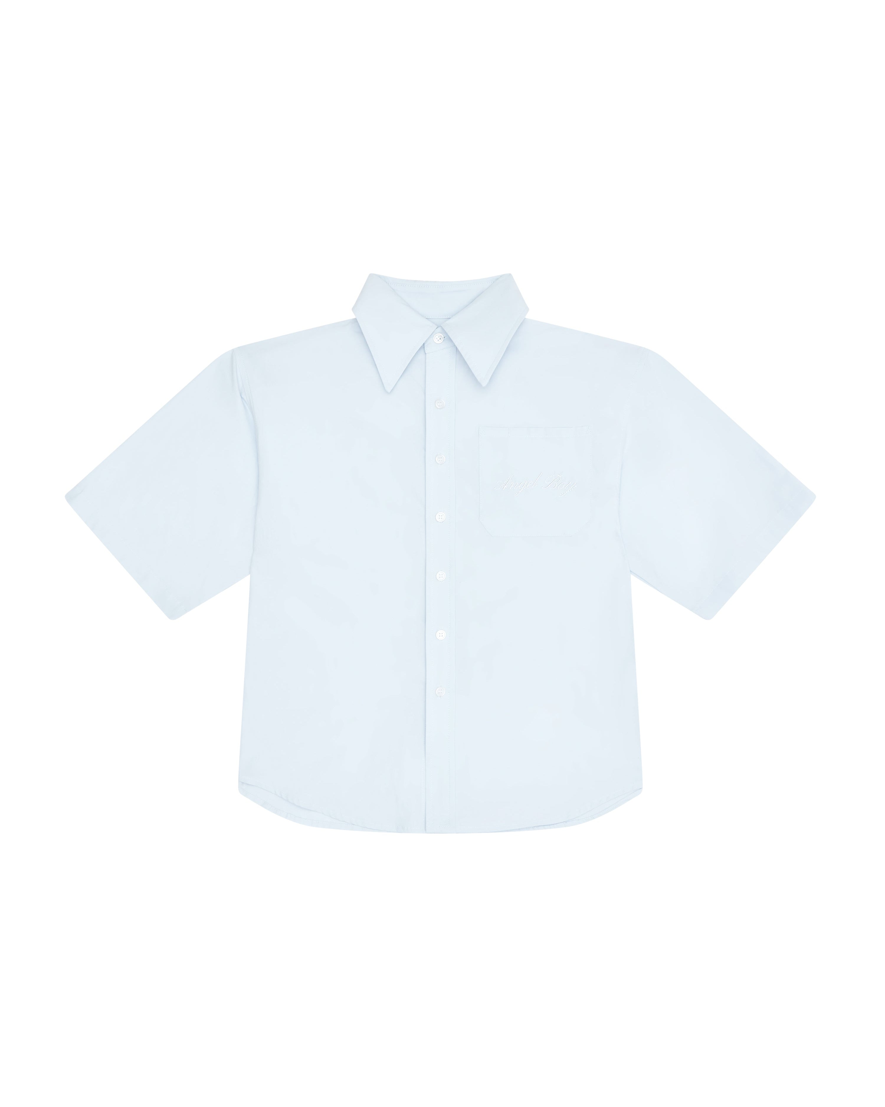 Blue Short Sleeve Button Up