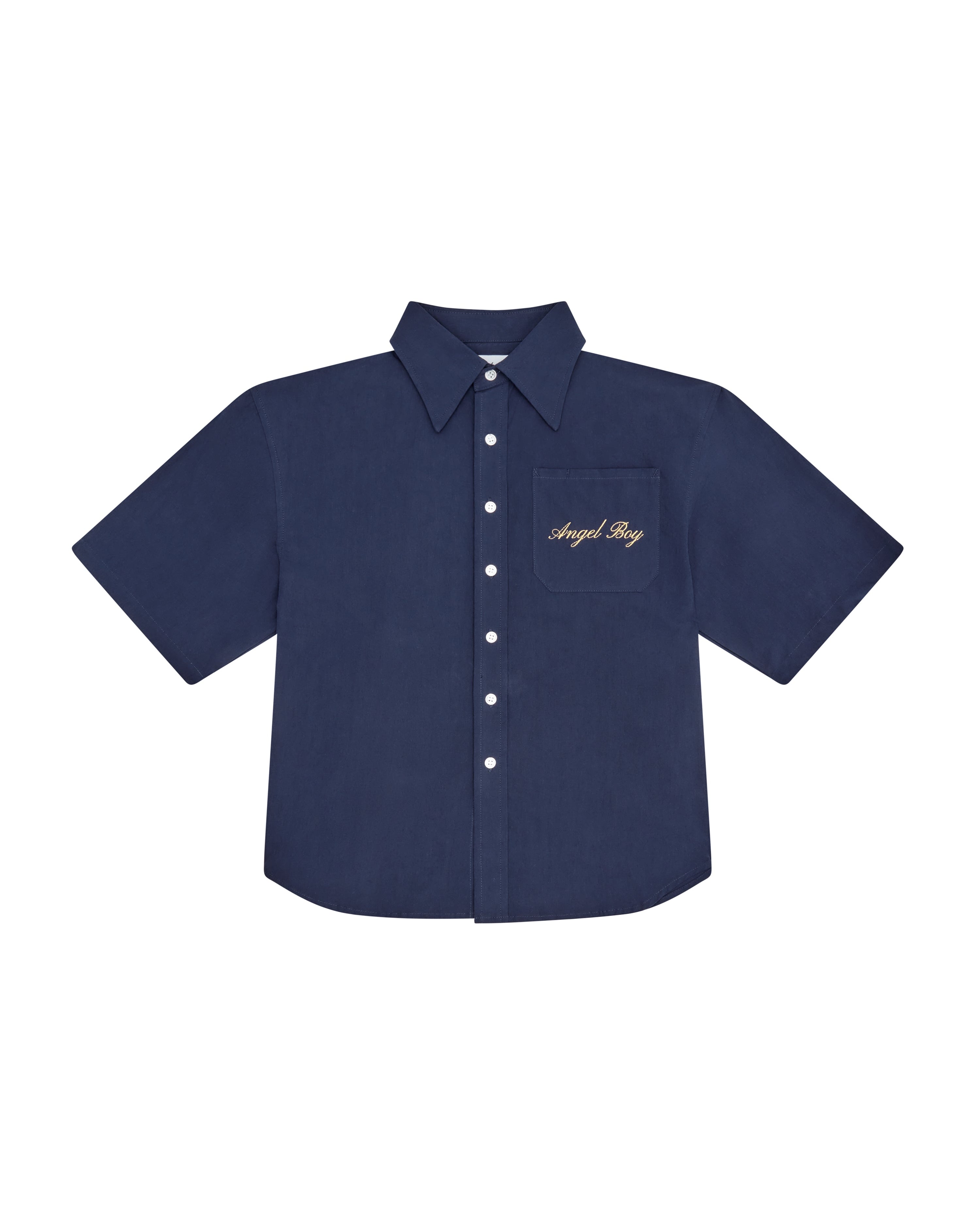 Navy Short Sleeve Button Up