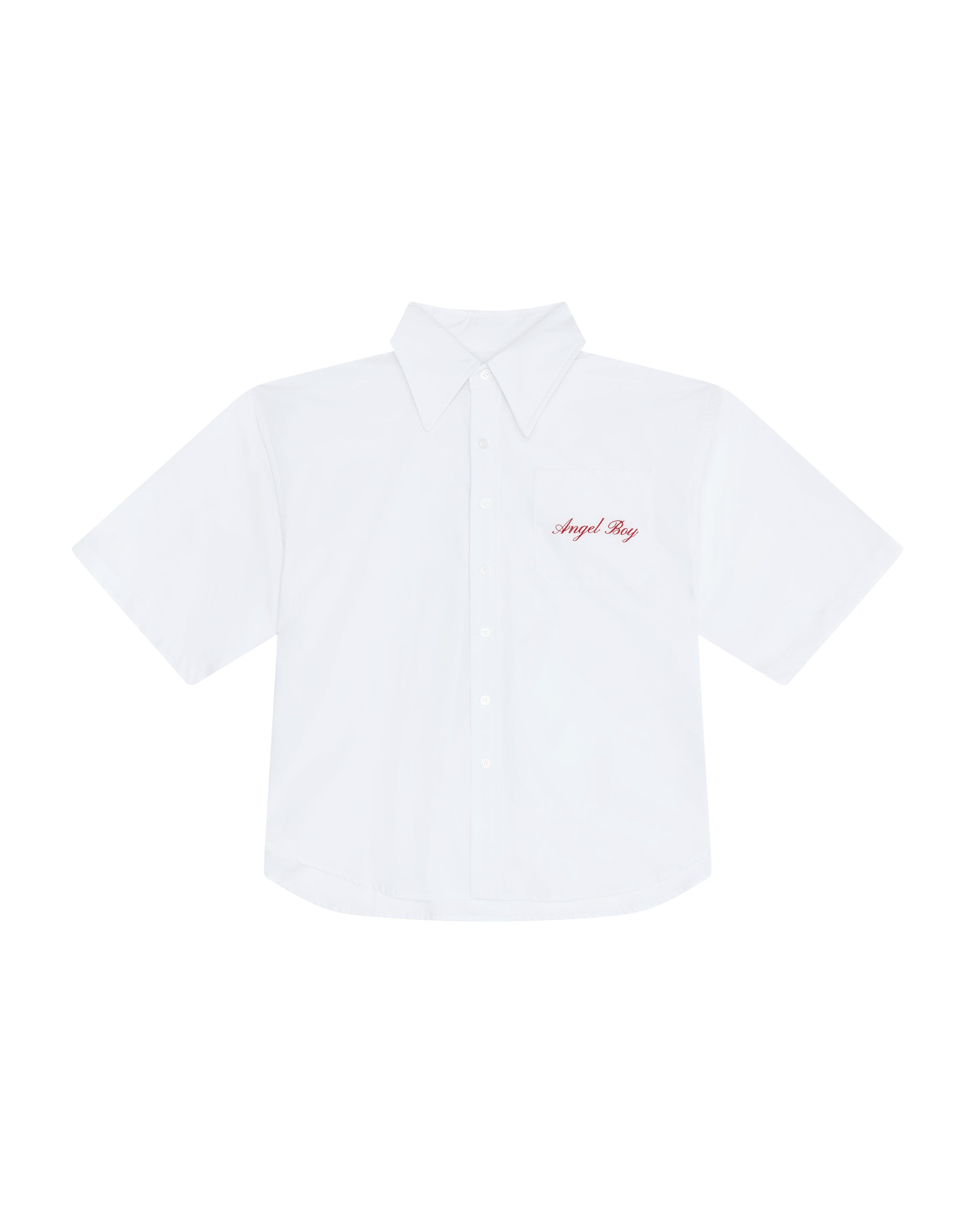 White Short Sleeve Button Up
