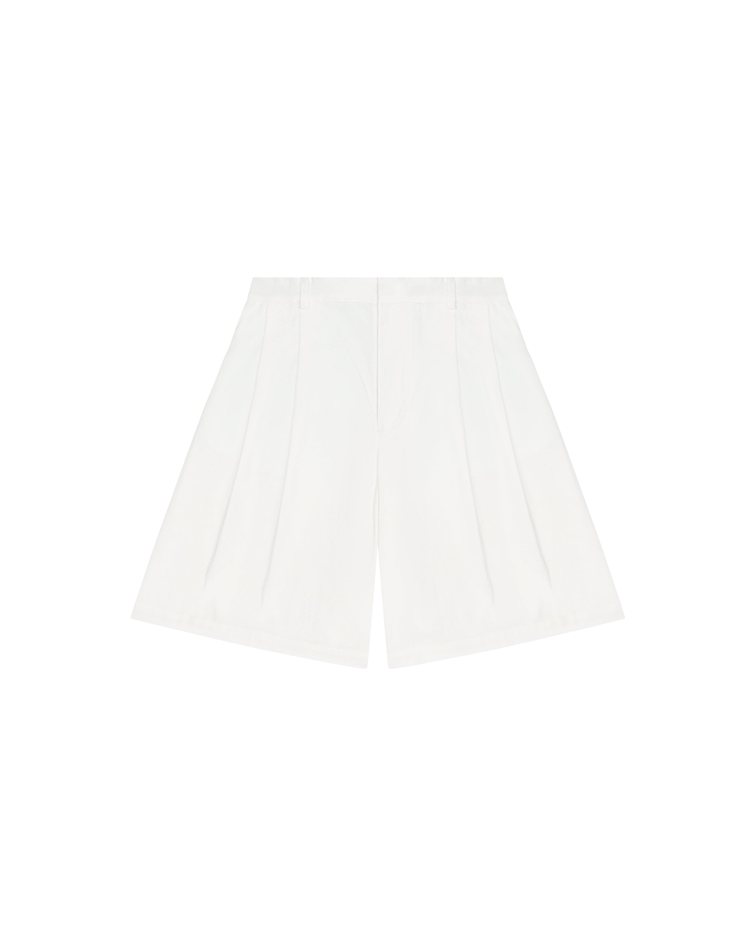 White Double Pleated Shorts