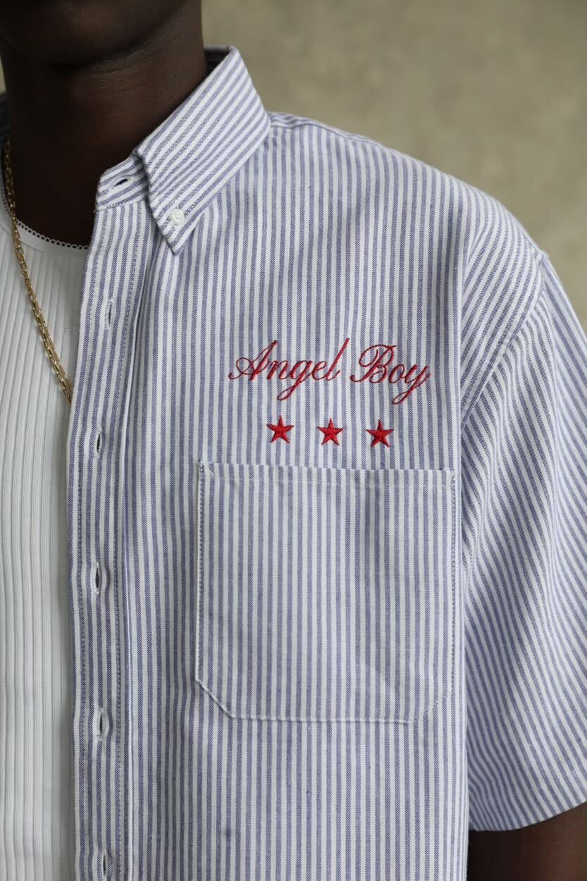 Angel Boy Blue Pinstripe Shirt