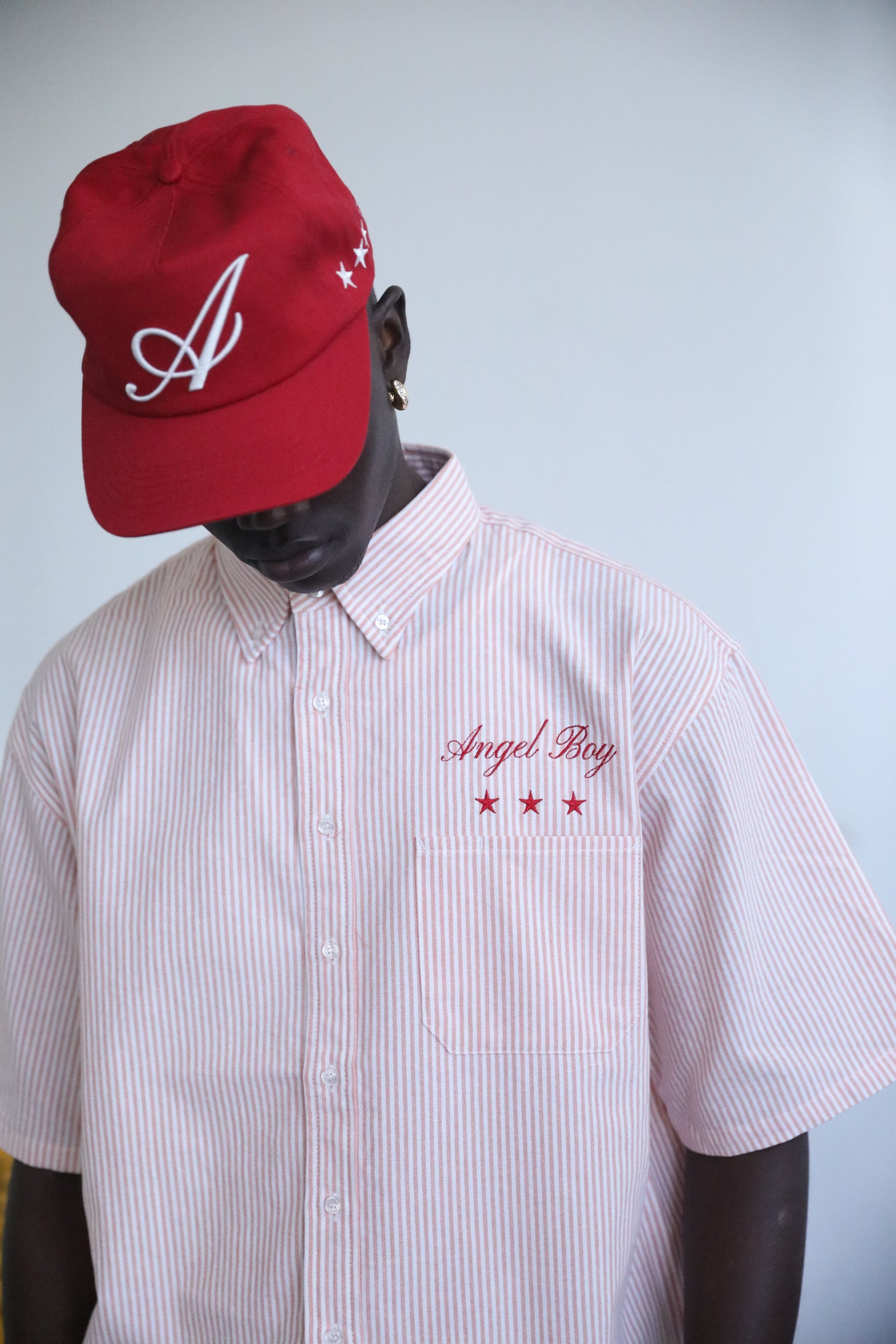 Angel Boy Red Pinstripe Shirt