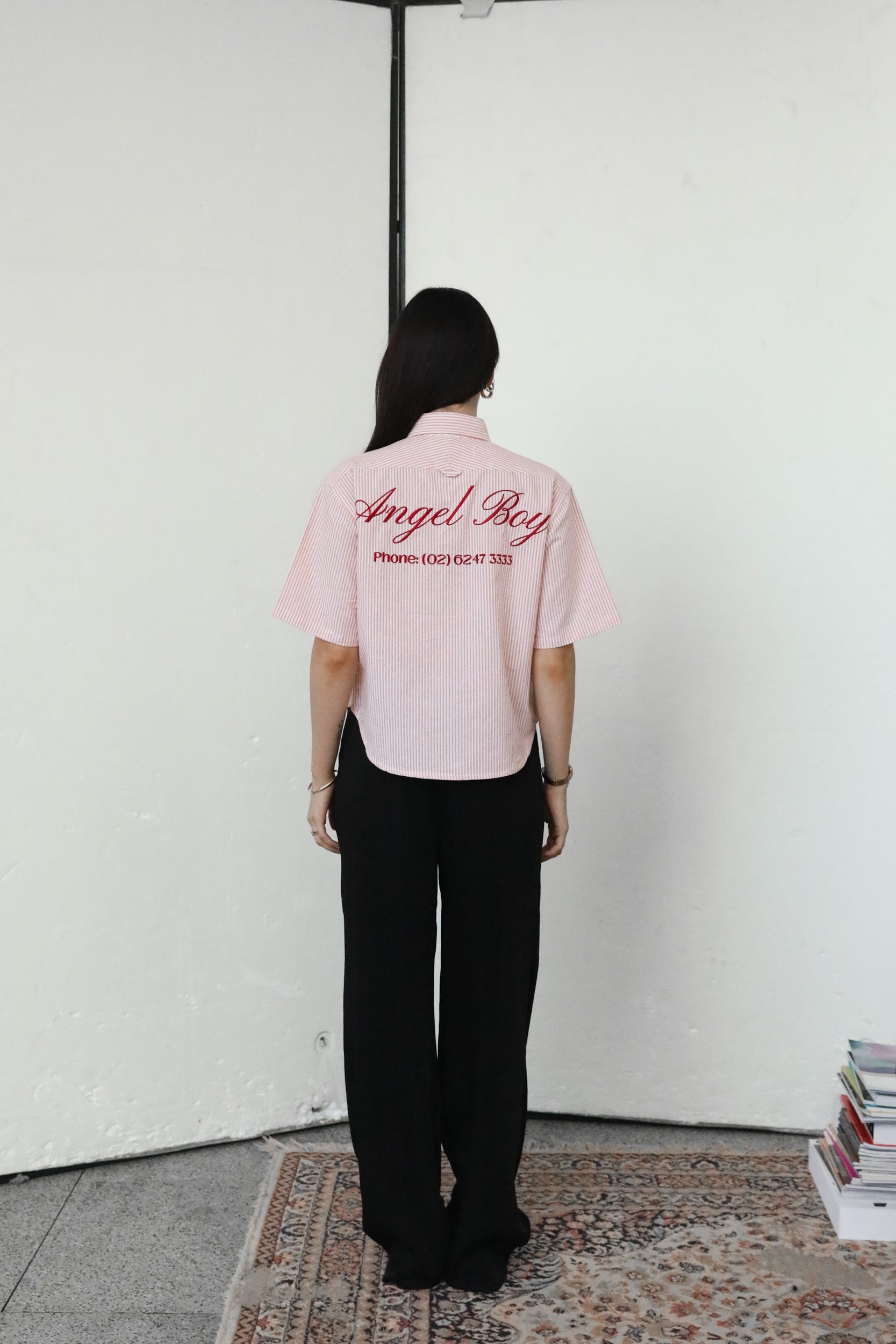 Angel Boy Red Pinstripe Shirt