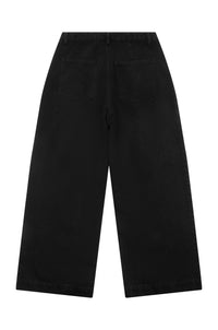 AB Double Pleated Black Denim