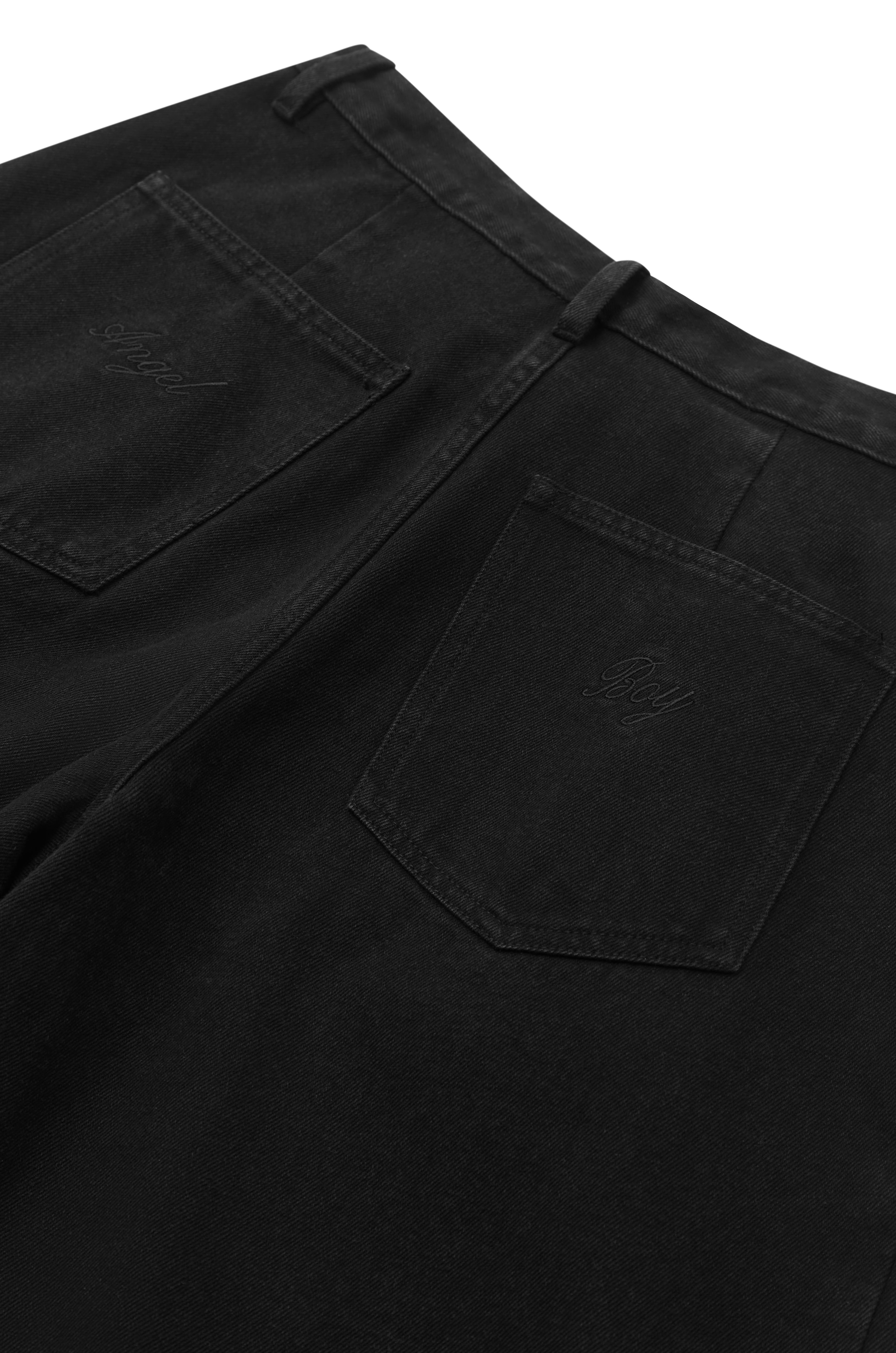 AB Double Pleated Black Denim