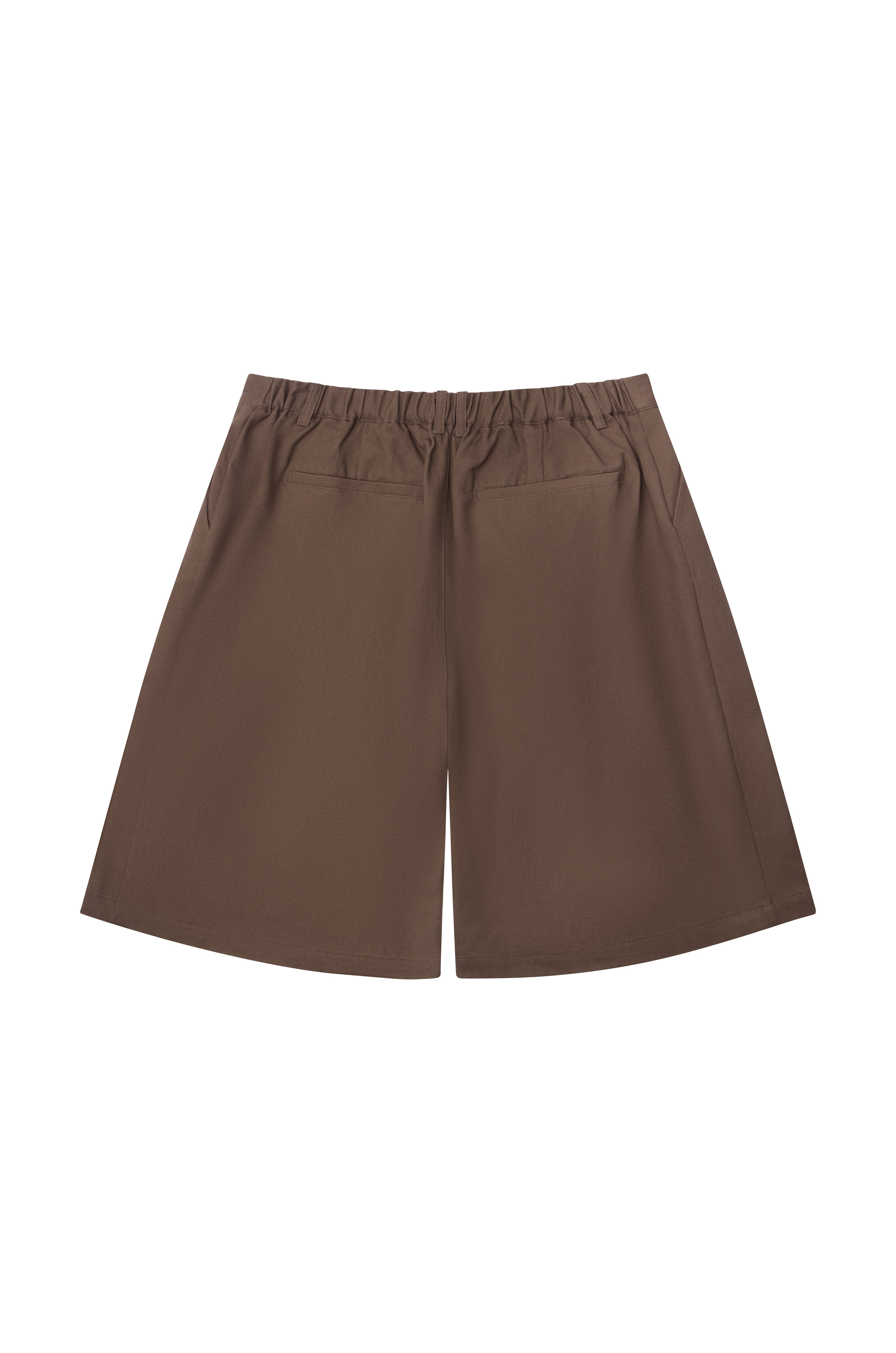Brown Double Pleated Shorts