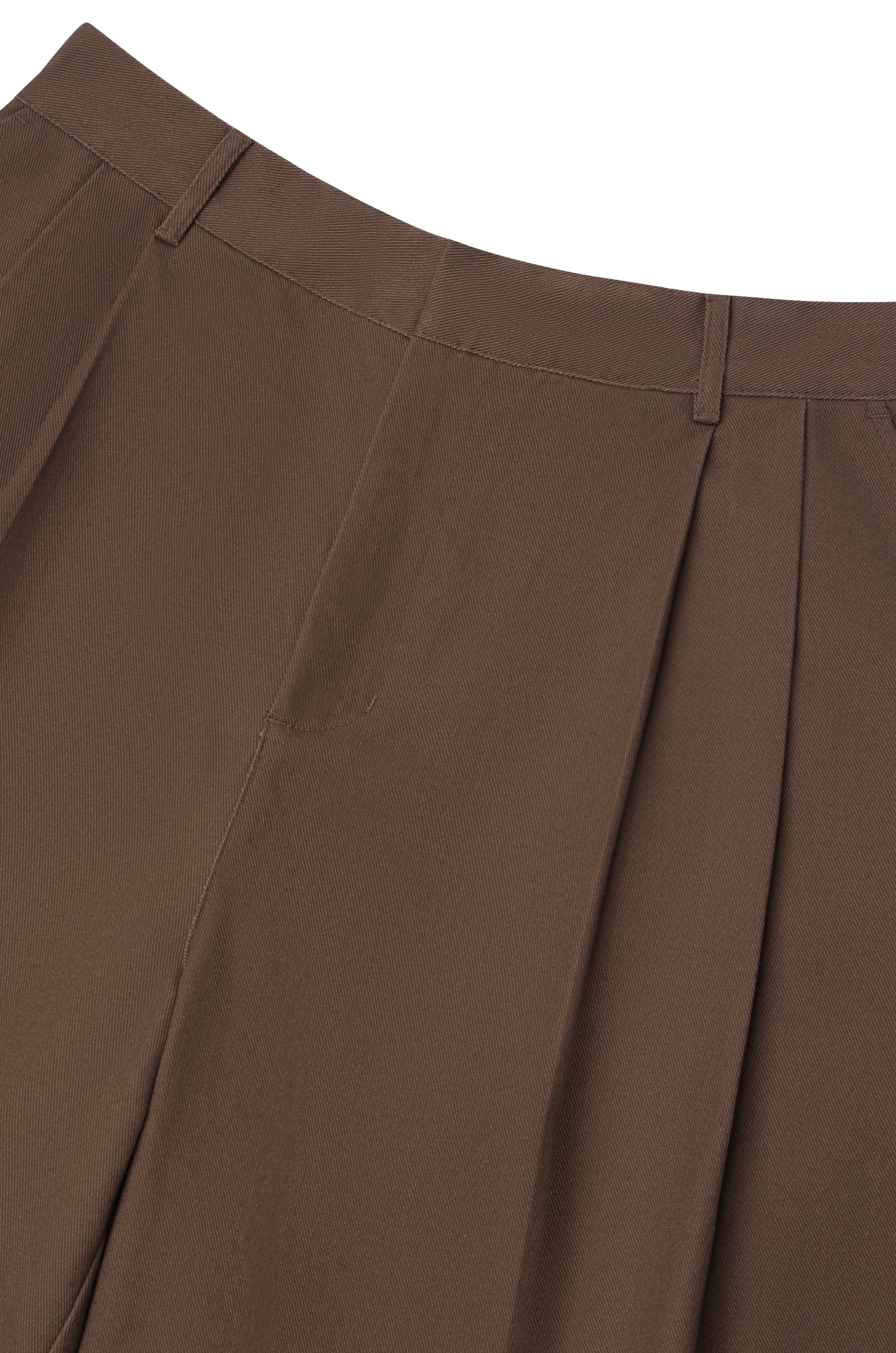Brown Double Pleated Shorts