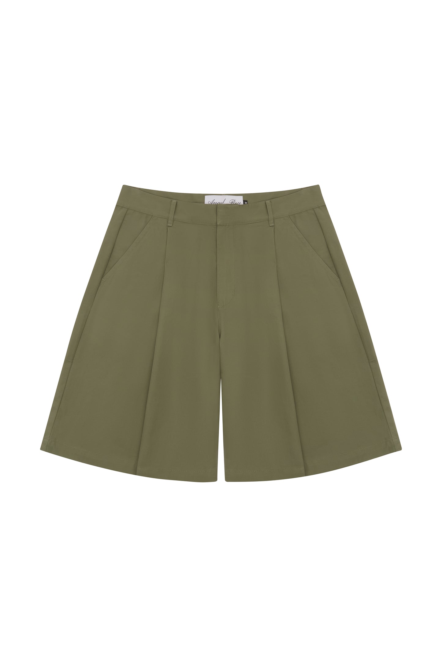 Olive Pleated Shorts