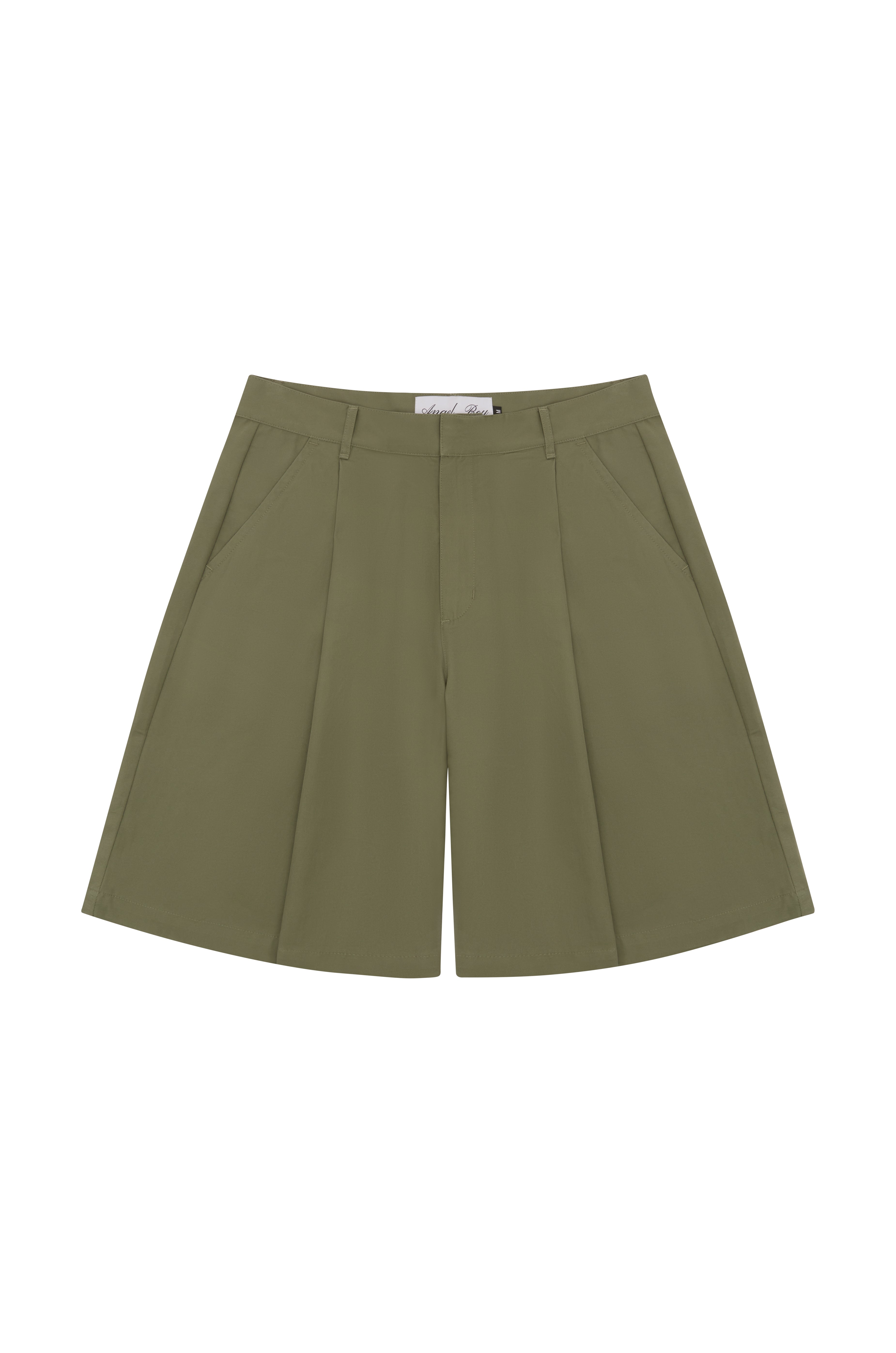 Olive Pleated Shorts