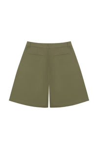 Olive Pleated Shorts