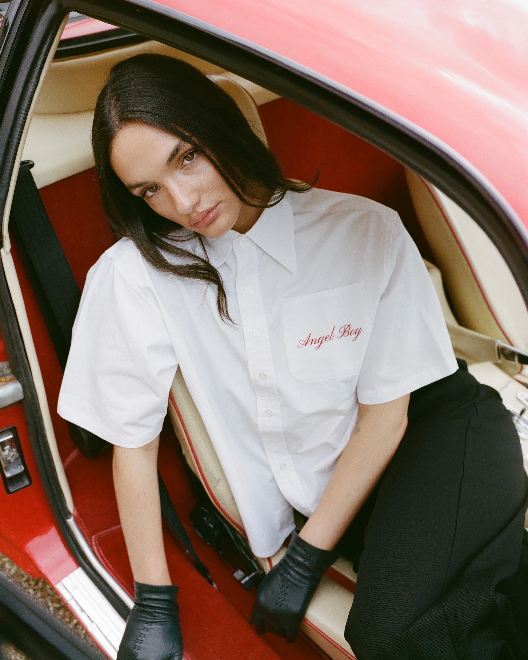 White Short Sleeve Button Up