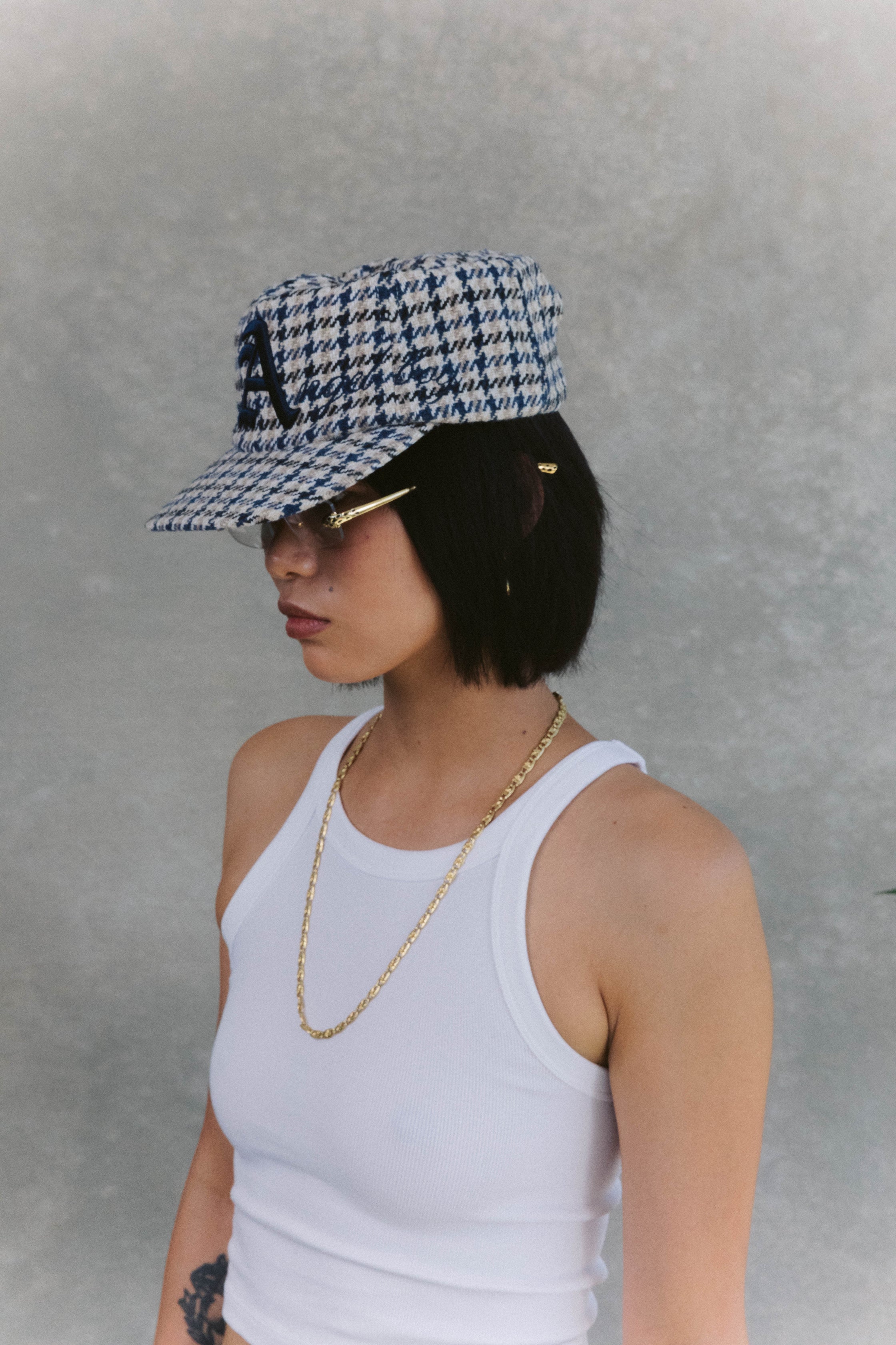 Houndstooth Script Hat