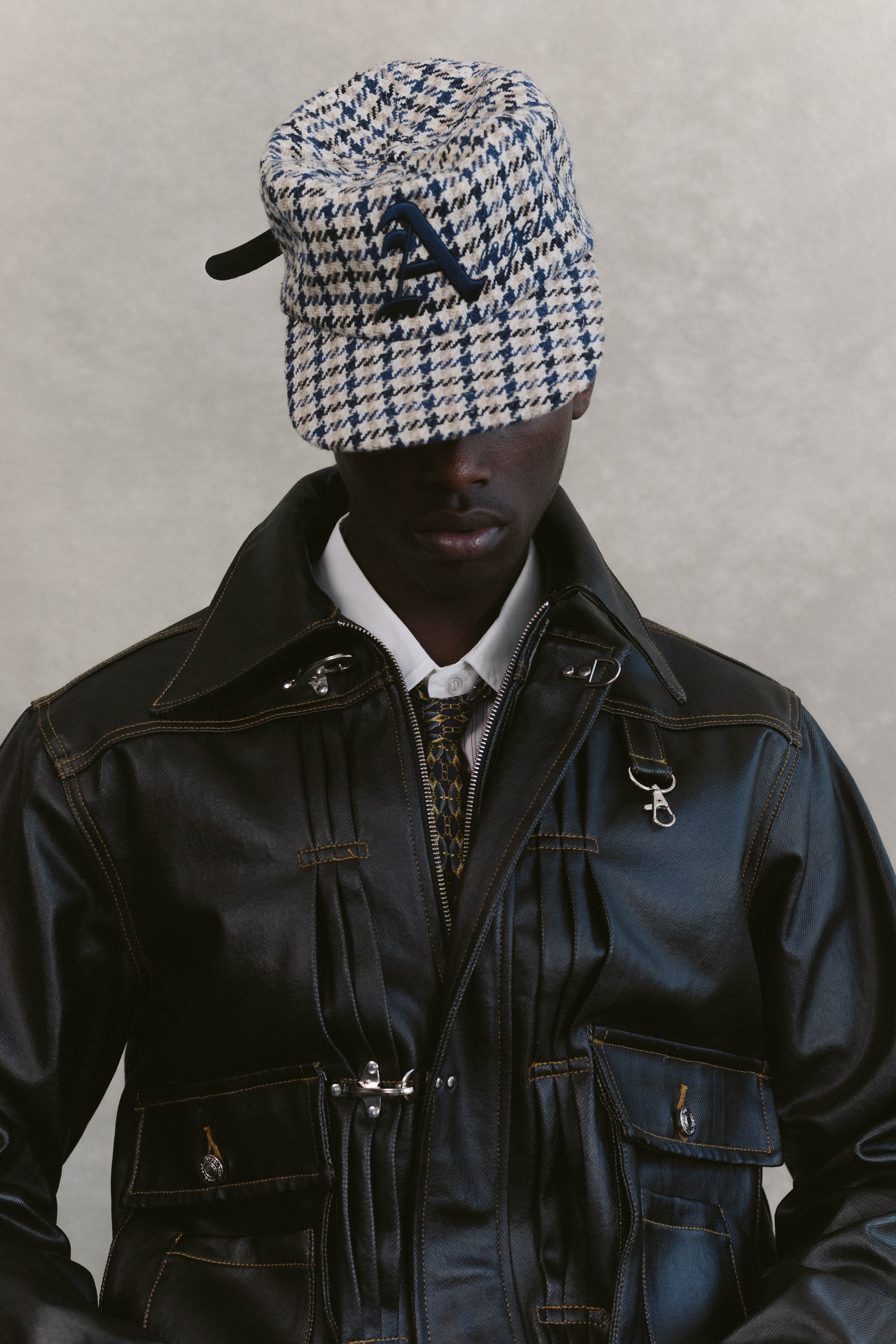 Houndstooth Script Hat