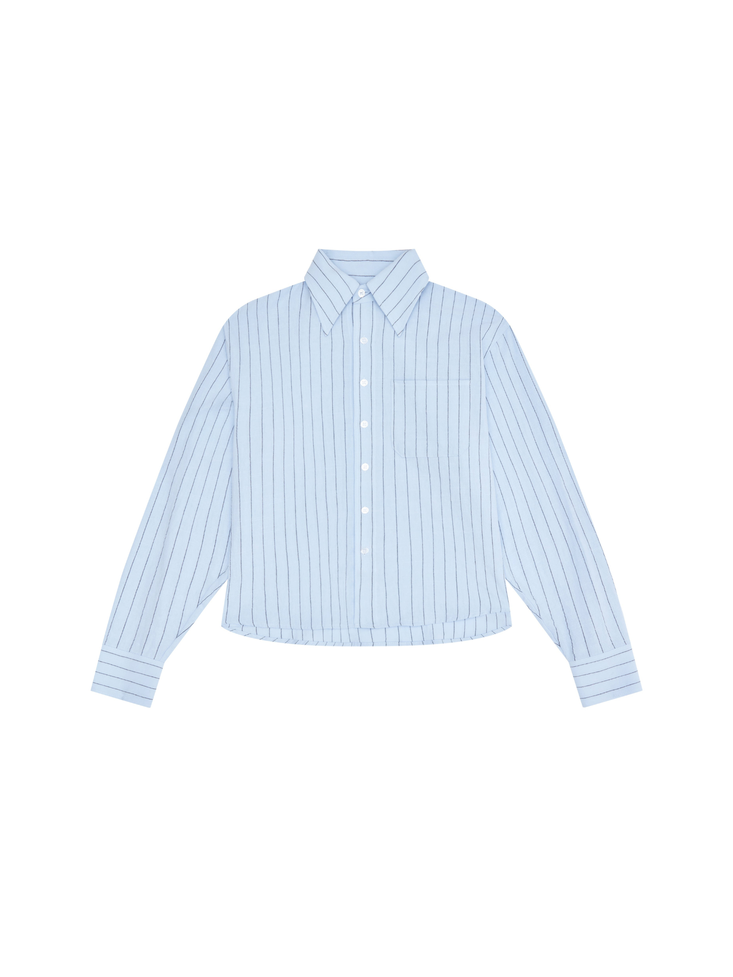 Blue Pinstriped Long Sleeve Shirt