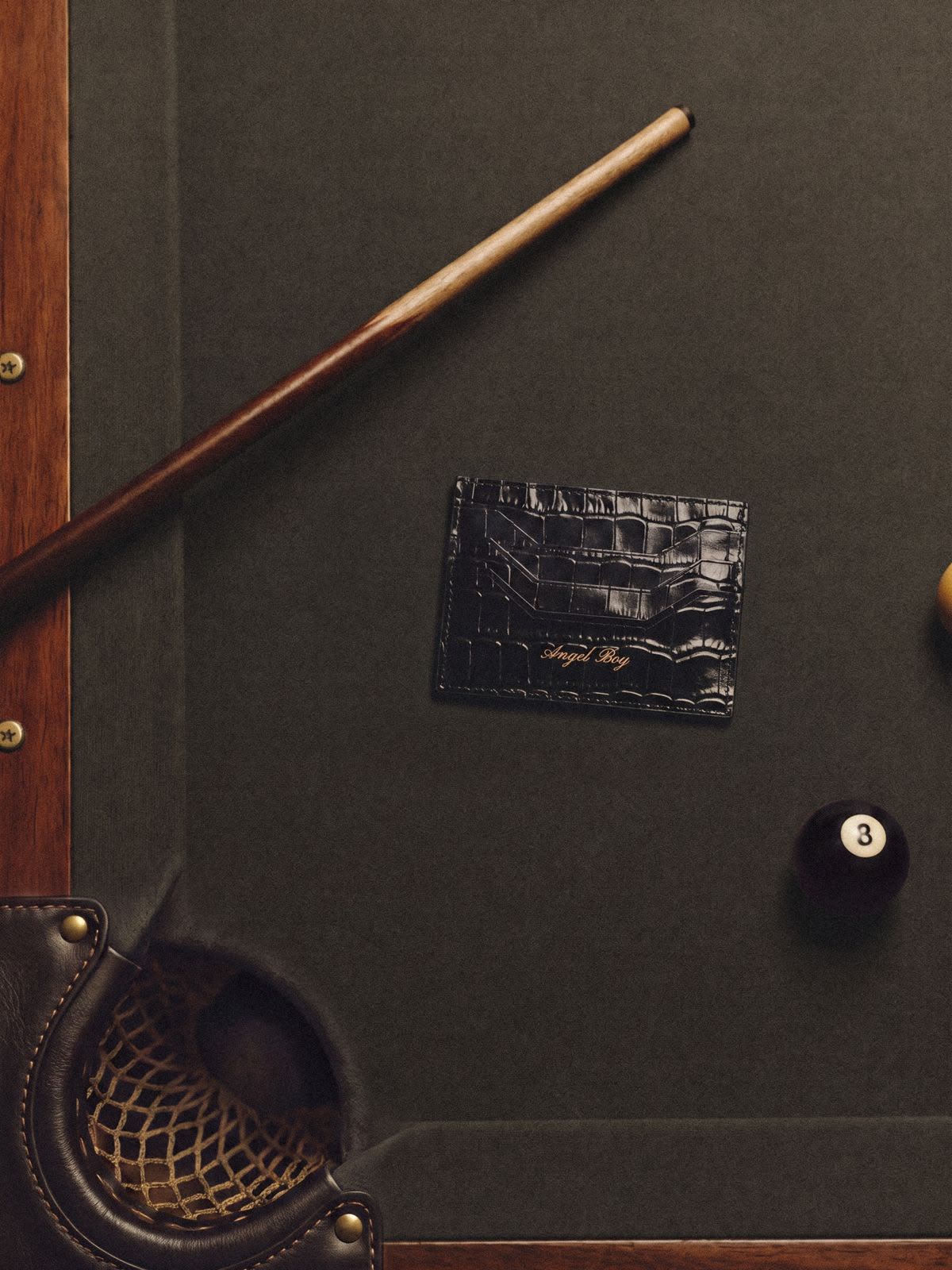 Angel Boy Black Card Holder