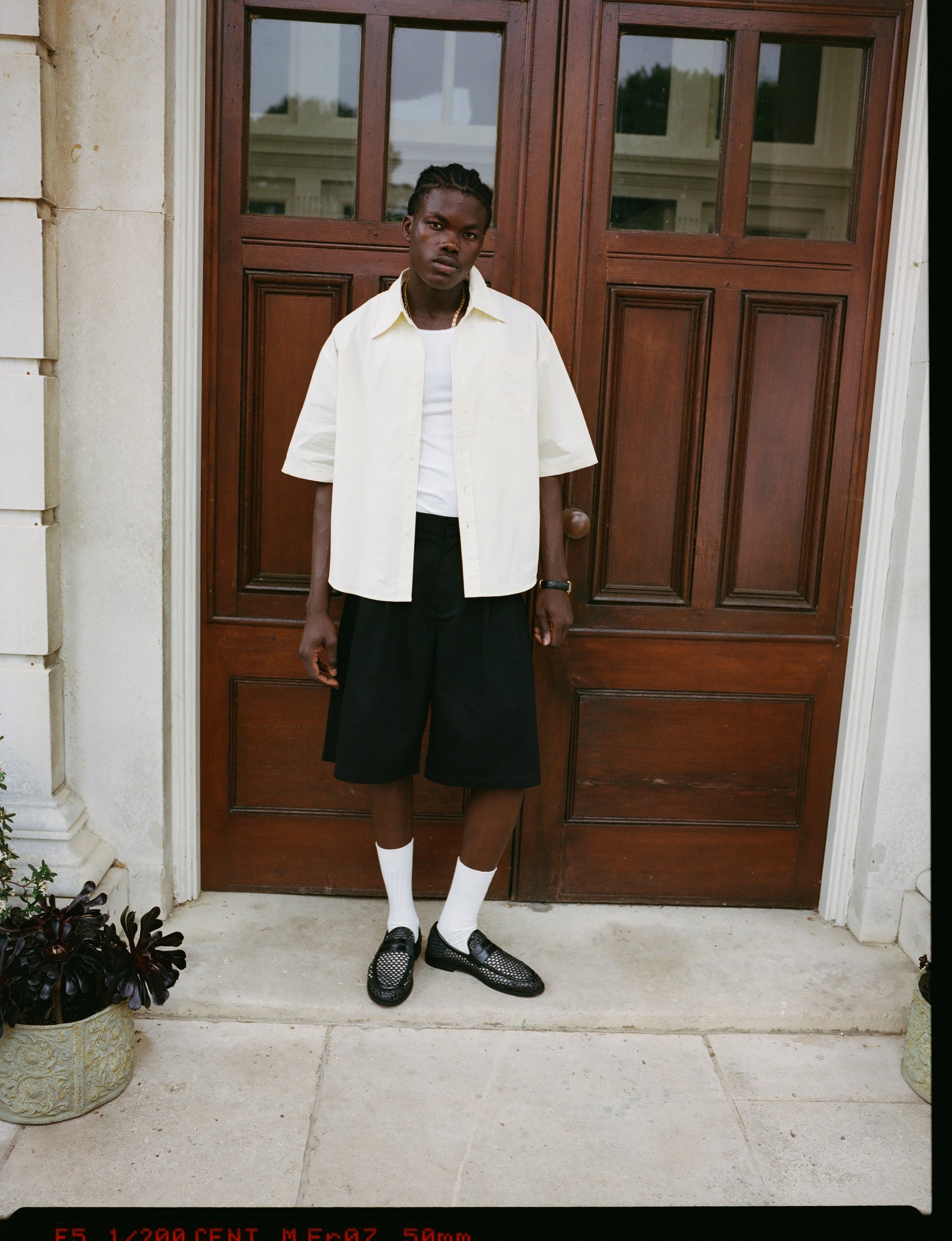 Black Double Pleated Shorts